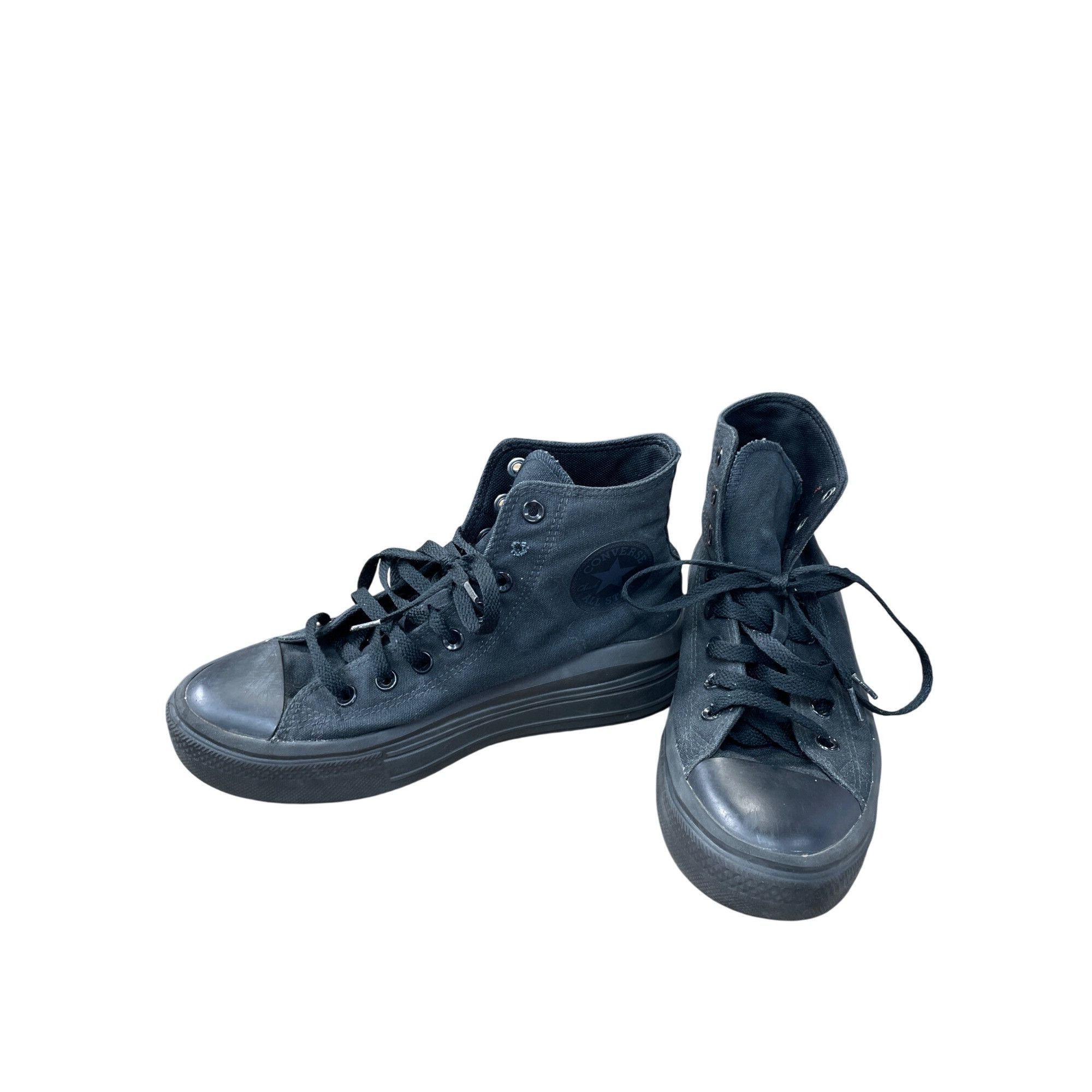 Converse Converse All Star Womens Black High Canvas Platform Sneakers Size US 9 / IT 39 - 2 Thumbnail