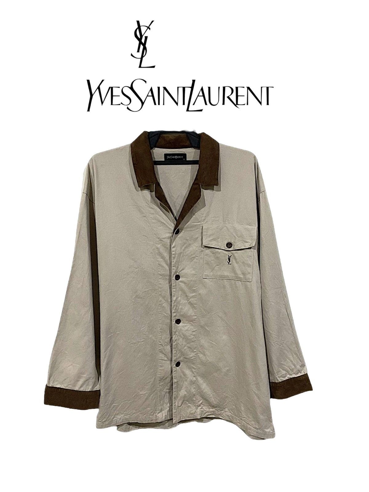 Yves Saint Laurent Yves Saint Laurent Velvet Corduroy Shirts Size US M / EU 48-50 / 2 - 3 Thumbnail