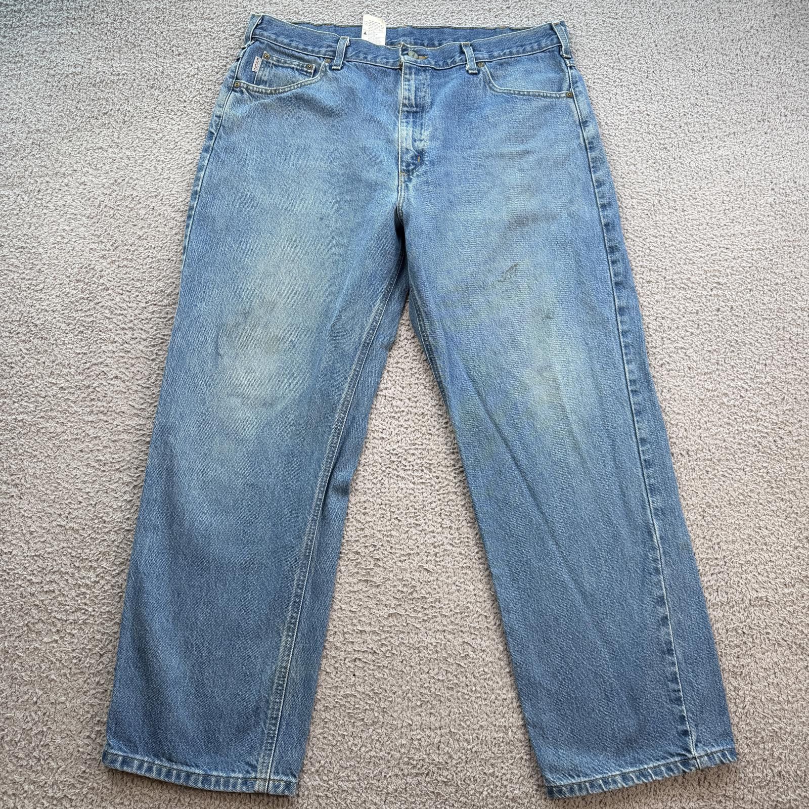 Carhartt Carhartt B146 DST Relaxed Fit Denim Jeans 40x30 Light Wash Size US 40 / EU 56 - 1 Thumbnail