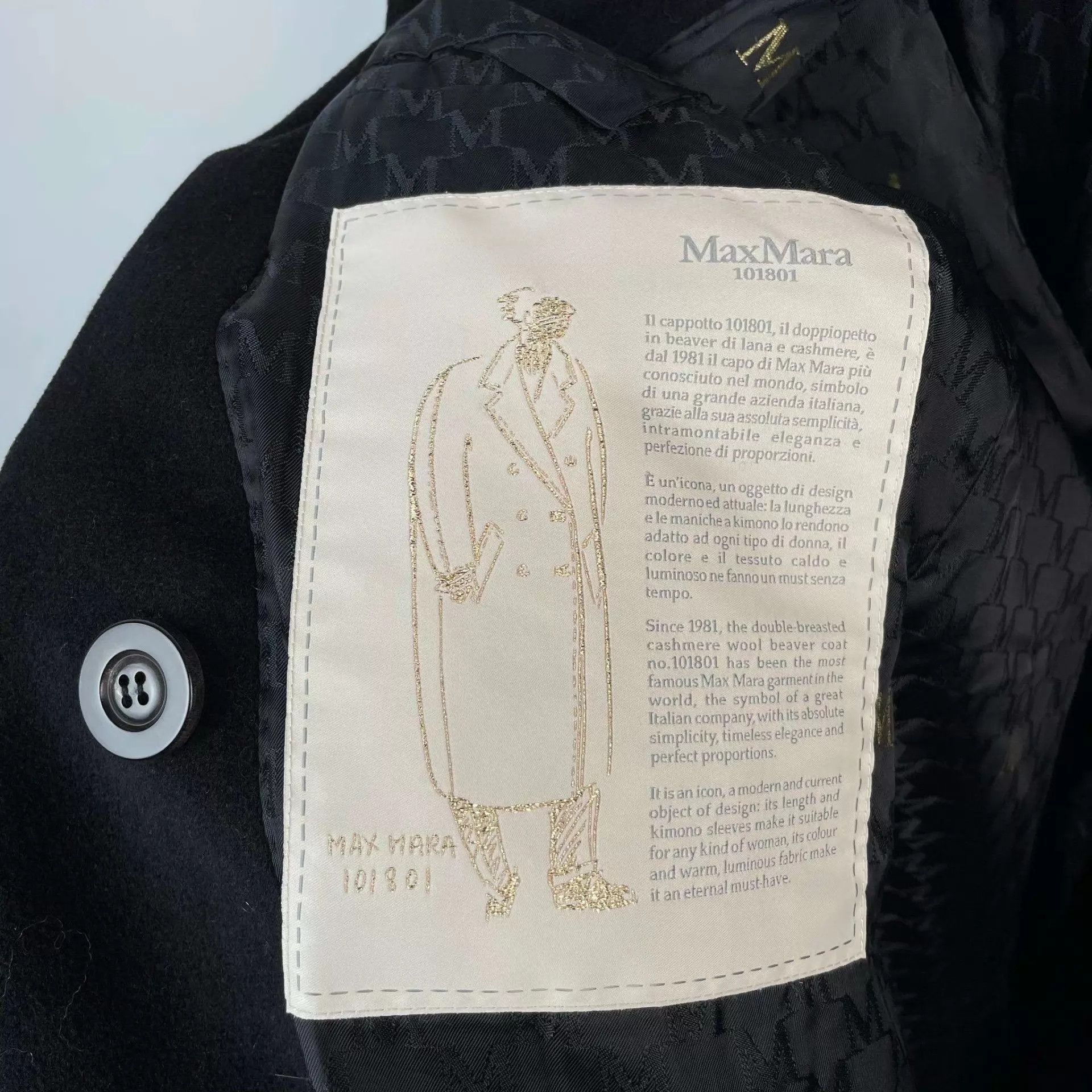 Max Mara maxmara 101801 Classic Coat 95 New Black Size XS / US 0-2 / IT 36-38 - 6 Thumbnail