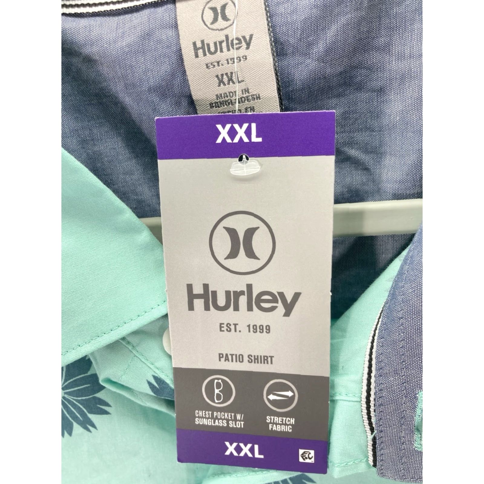 Hurley Hurley Patio Cabana Shirt Men 2XL Green Floral Button Short Sleeve Casual NWT Size US XXL / EU 58 / 5 - 5 Thumbnail