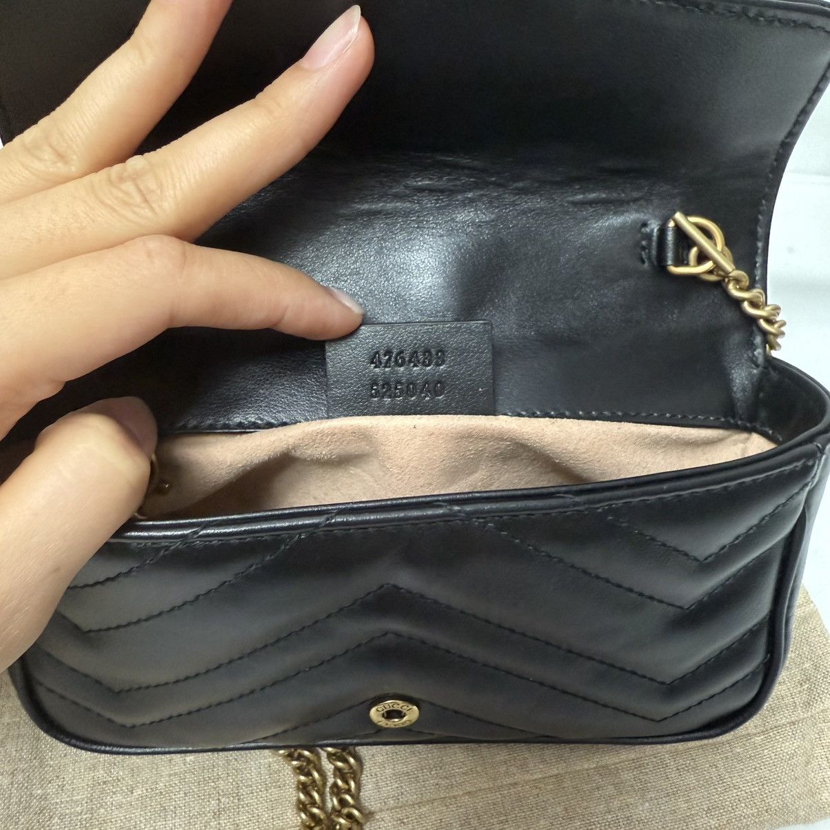 Gucci Gucci GG Marmont Matelasse Leather Black Super Mini Bag Size ONE SIZE - 11 Thumbnail
