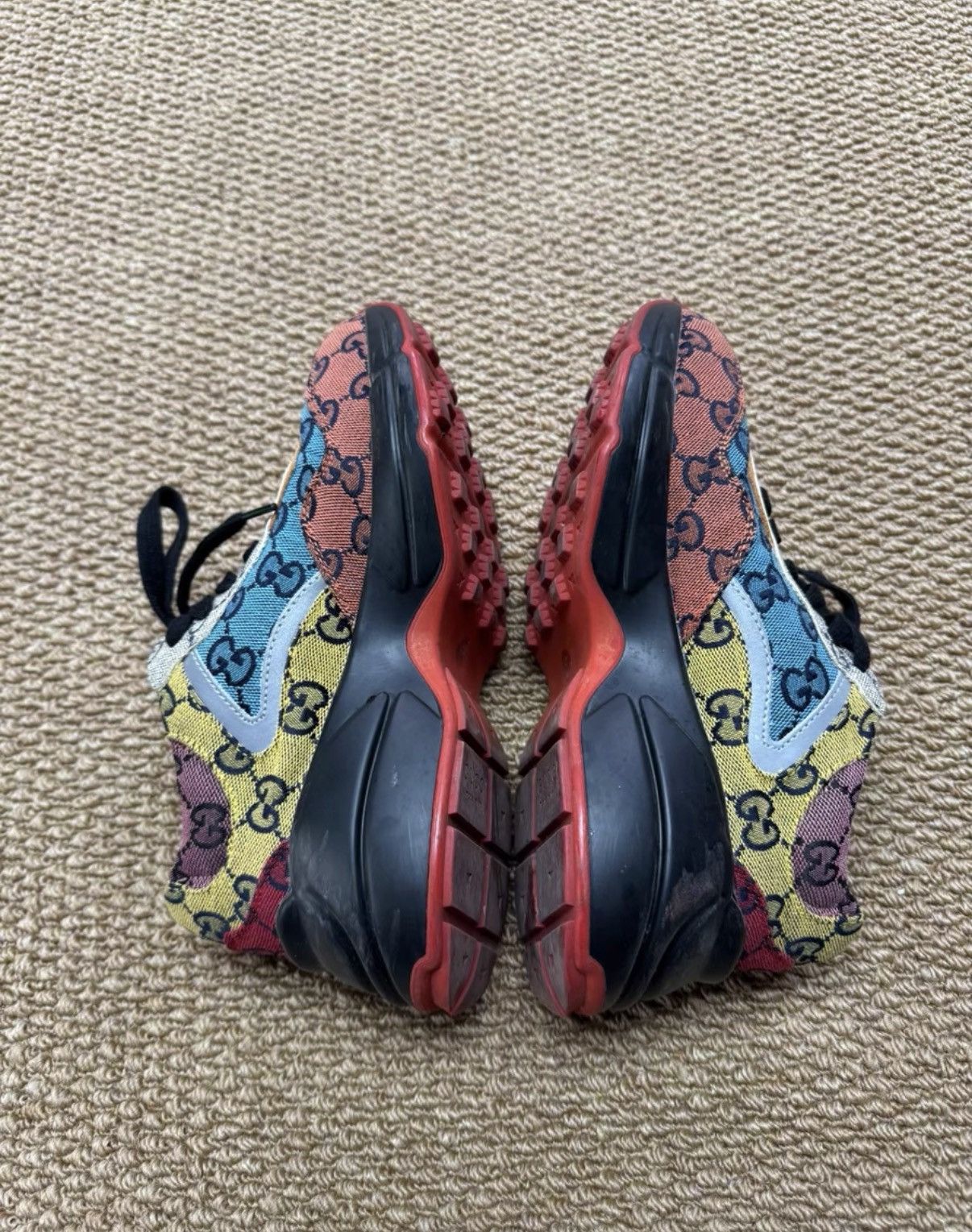 Gucci Gucci Mixed Canvas Printed Sneakers 663681 2UZK0 7072 K37 Size US 7 / IT 37 - 3 Thumbnail