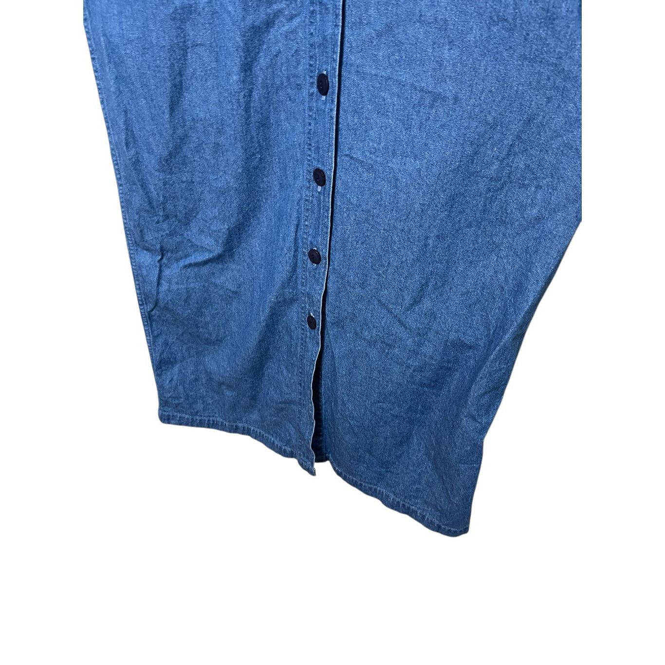 Other Vintage Christopher & Banks Denim Maxi Dress Embroidered Nau Size M / US 6-8 / IT 42-44 - 4 Thumbnail