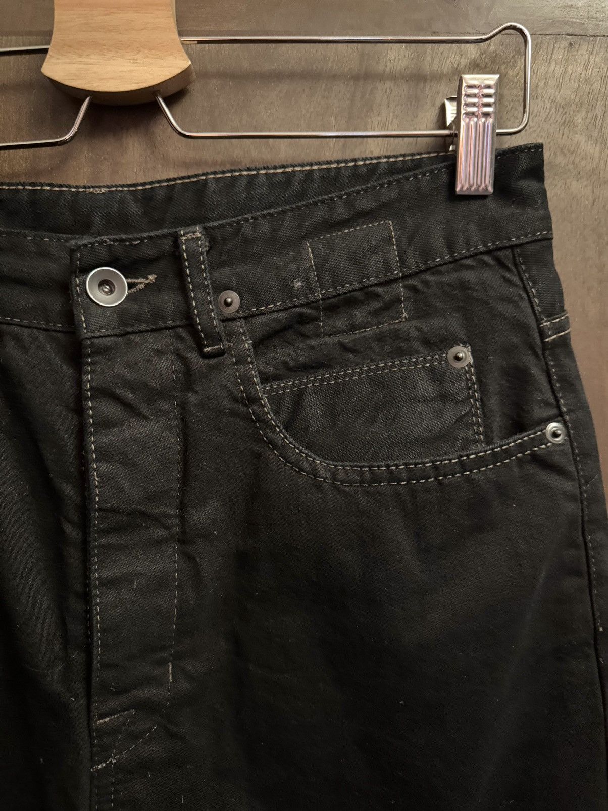 Rick Owens rick owens astair cropped jeans black mat denim 27 Size US 27 - 7 Thumbnail