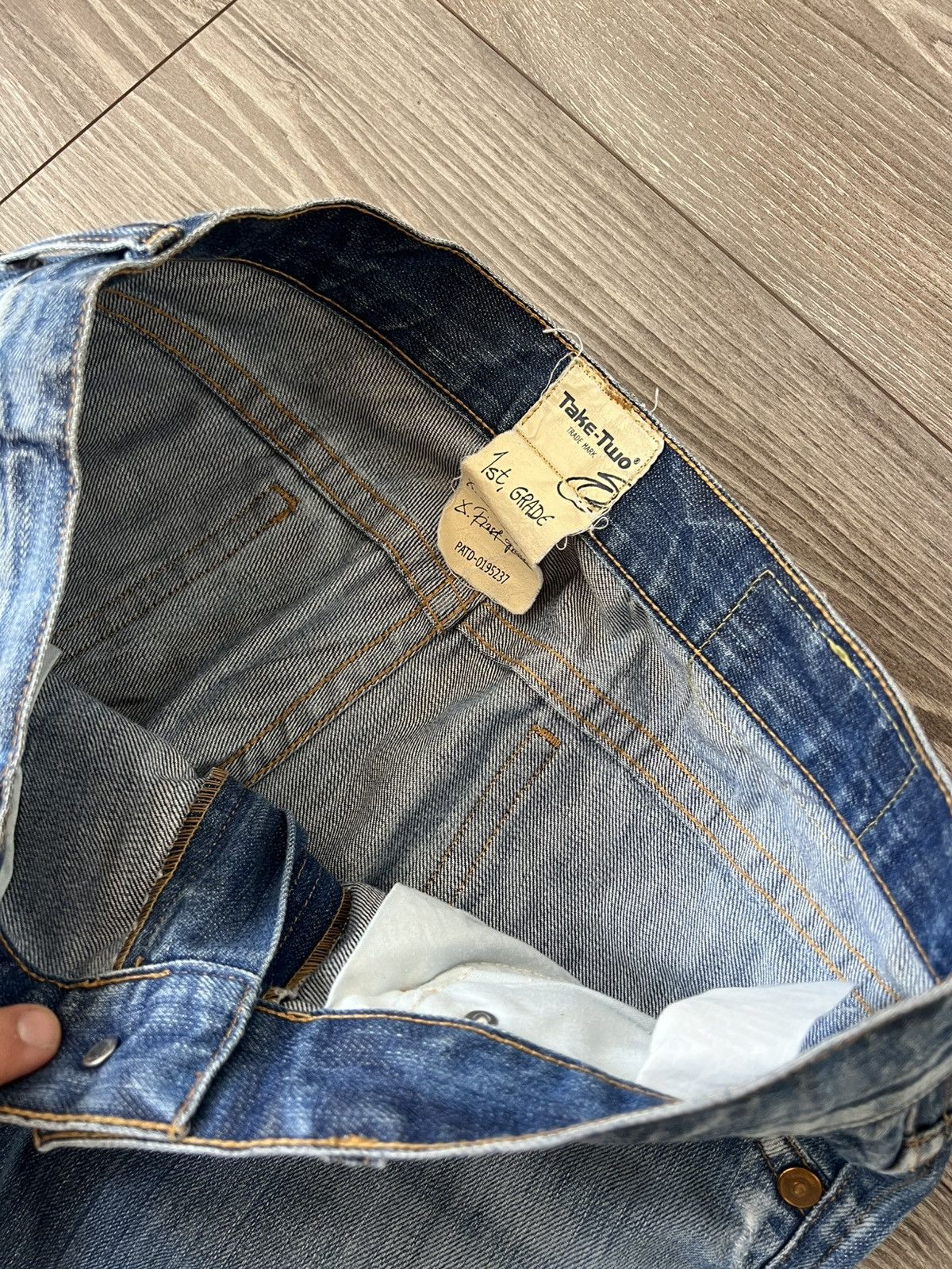 Designer ‼️Take Two 1st Grade HandMade Crafted Print Flared Jeans‼️ Size US 33 - 12 Thumbnail