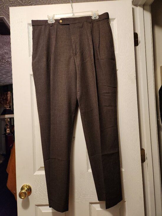 Lands' End Lands' end men's new brown 100%wool dress pants size: 37/31 Size 36R - 1 Thumbnail