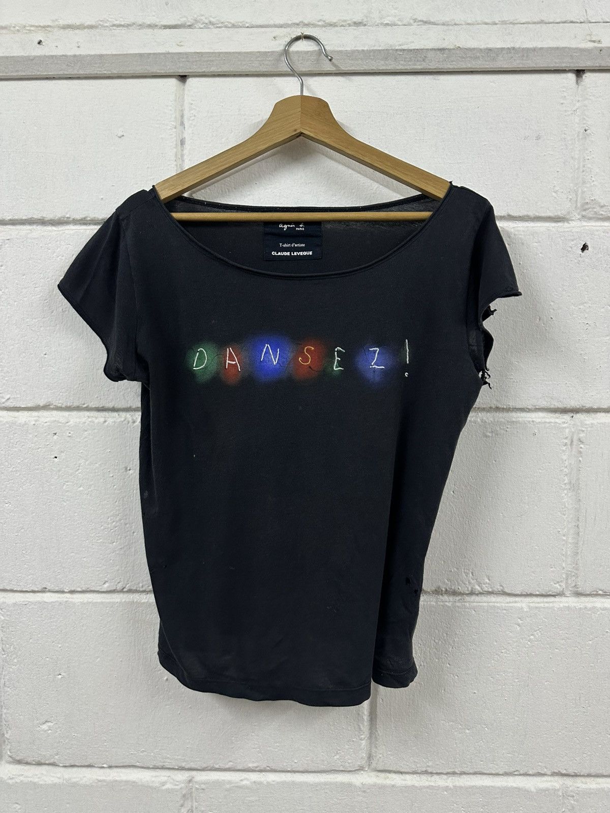 agnes b. Agnes B. X Claude Leveque “ Dansez ” Distressed Tee Size US XS / EU 42 / 0 - 4 Thumbnail