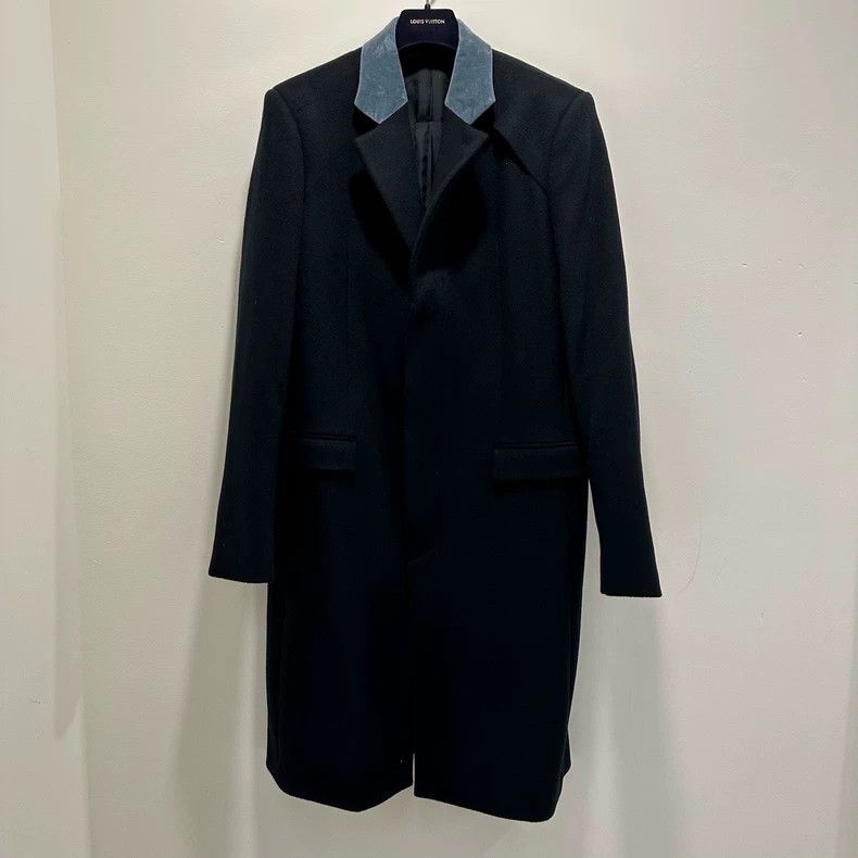 Dior Black Cashmere Coat with Blue Collar Size US L / EU 52-54 / 3 - 1 Thumbnail