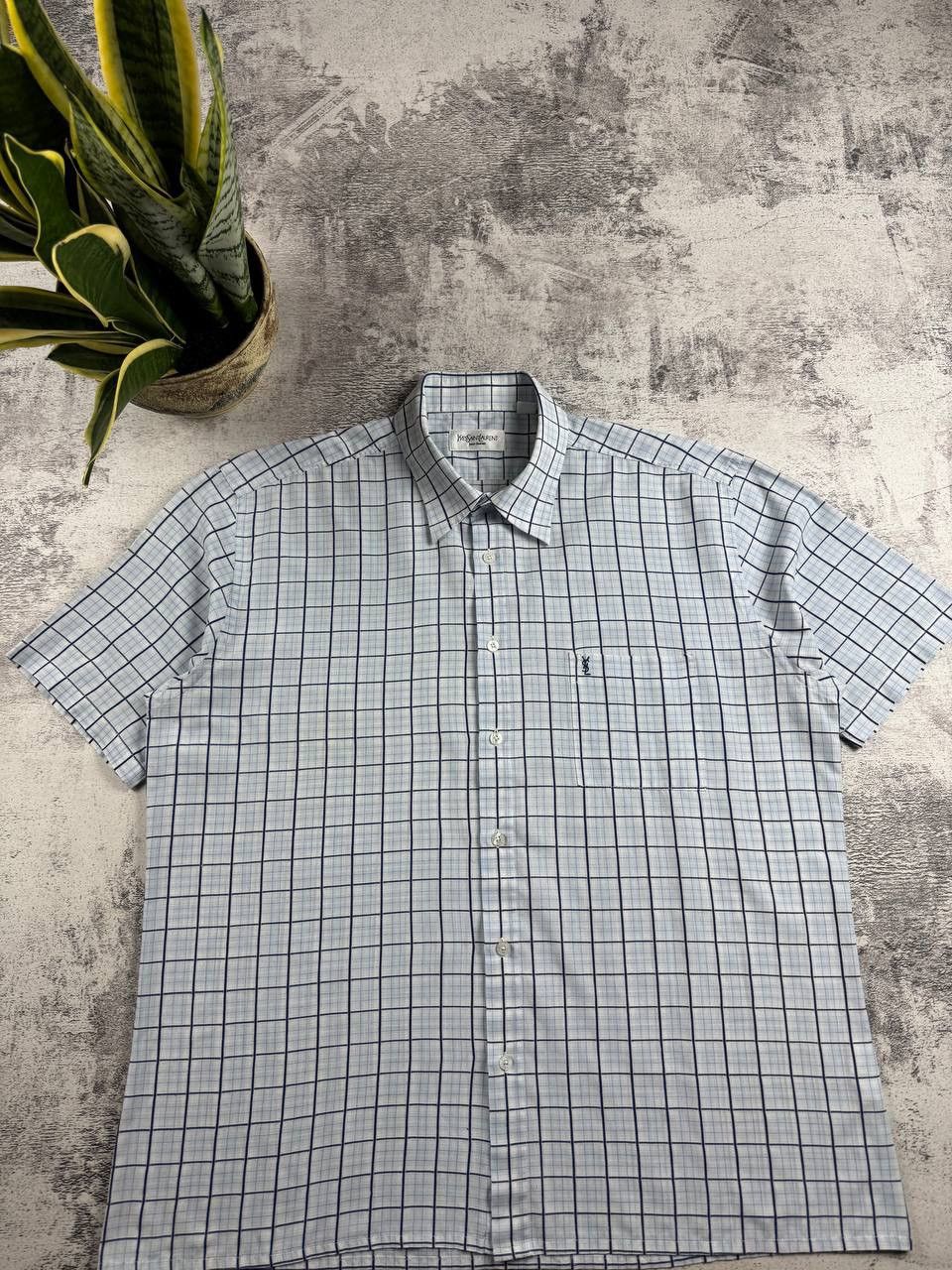 Yves Saint Laurent Yves Saint Laurent YSL Paris Blue Men’s XL Size Checked Basic Button Blank Shirt Size US XL / EU 56 / 4 - 3 Thumbnail