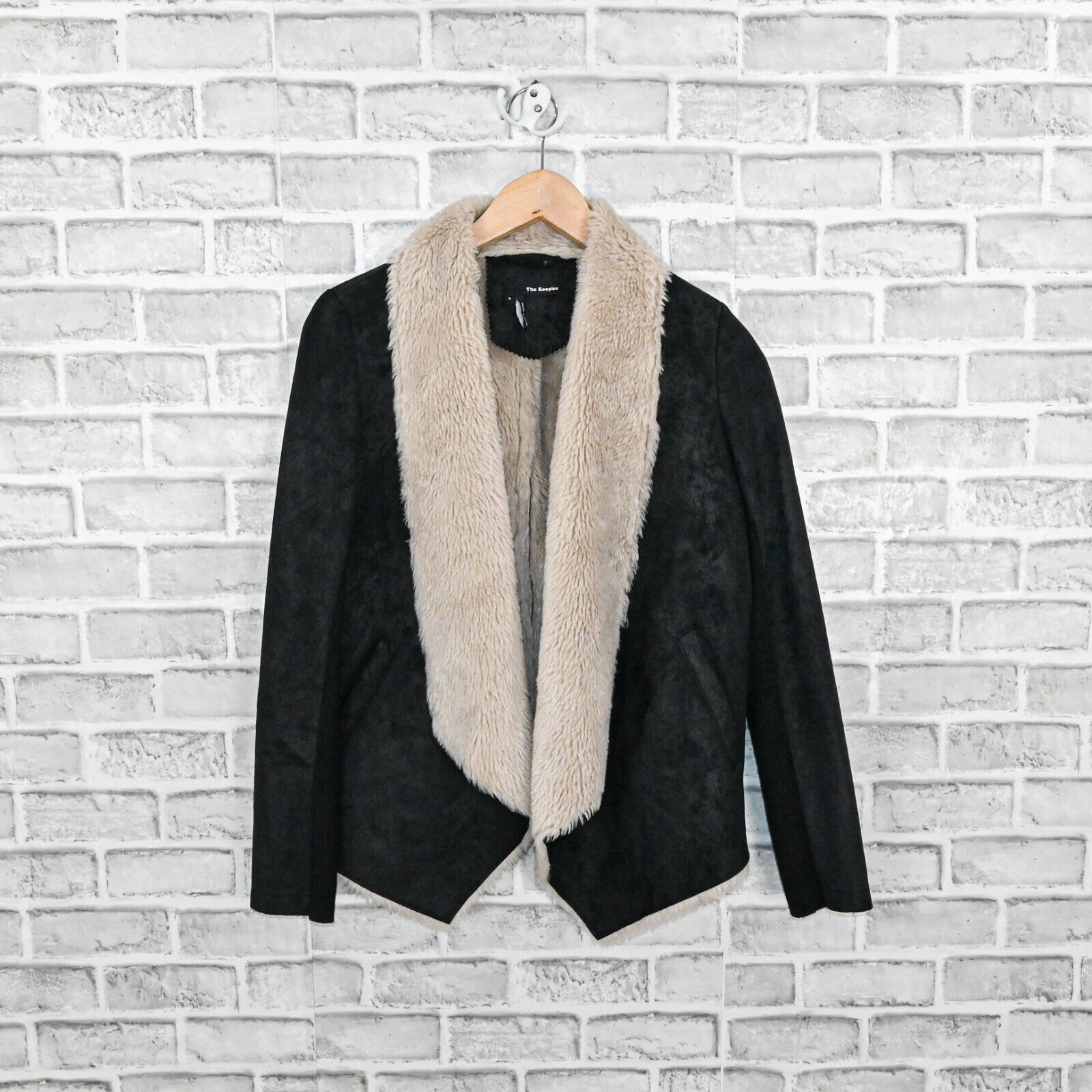 The Kooples The Kooples Faux Shearling Jacket sherpa lined black Size S / US 4 / IT 40 - 3 Thumbnail