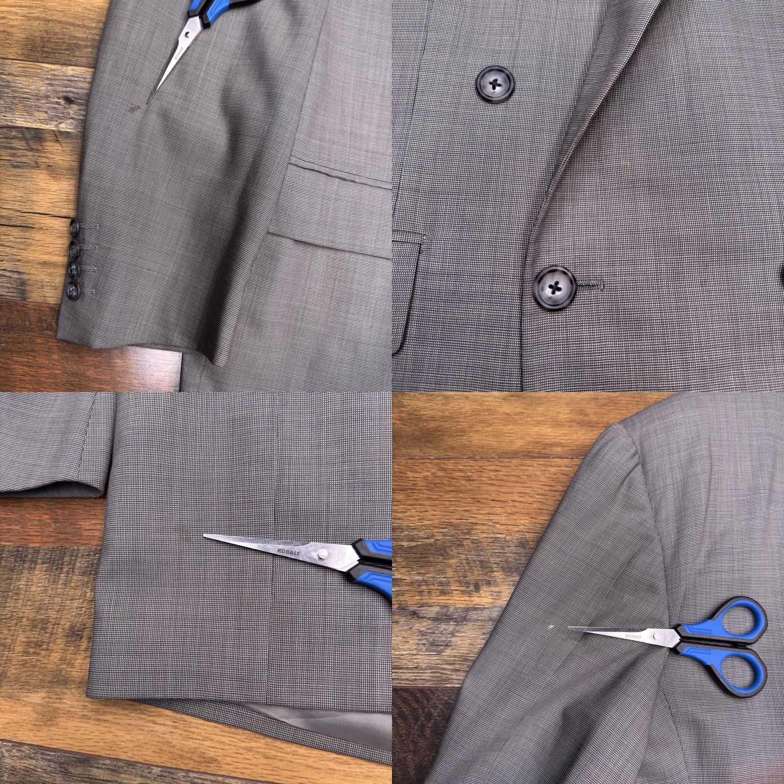 Corneliani Corneliani Double Breasted Suit Jacket 42 Gray Italy Blazer Wool 100s Vogue Men Regular Solid Notch Lapel Six-Button Dry Clean Only Ven tless Size 42R - 9 Thumbnail