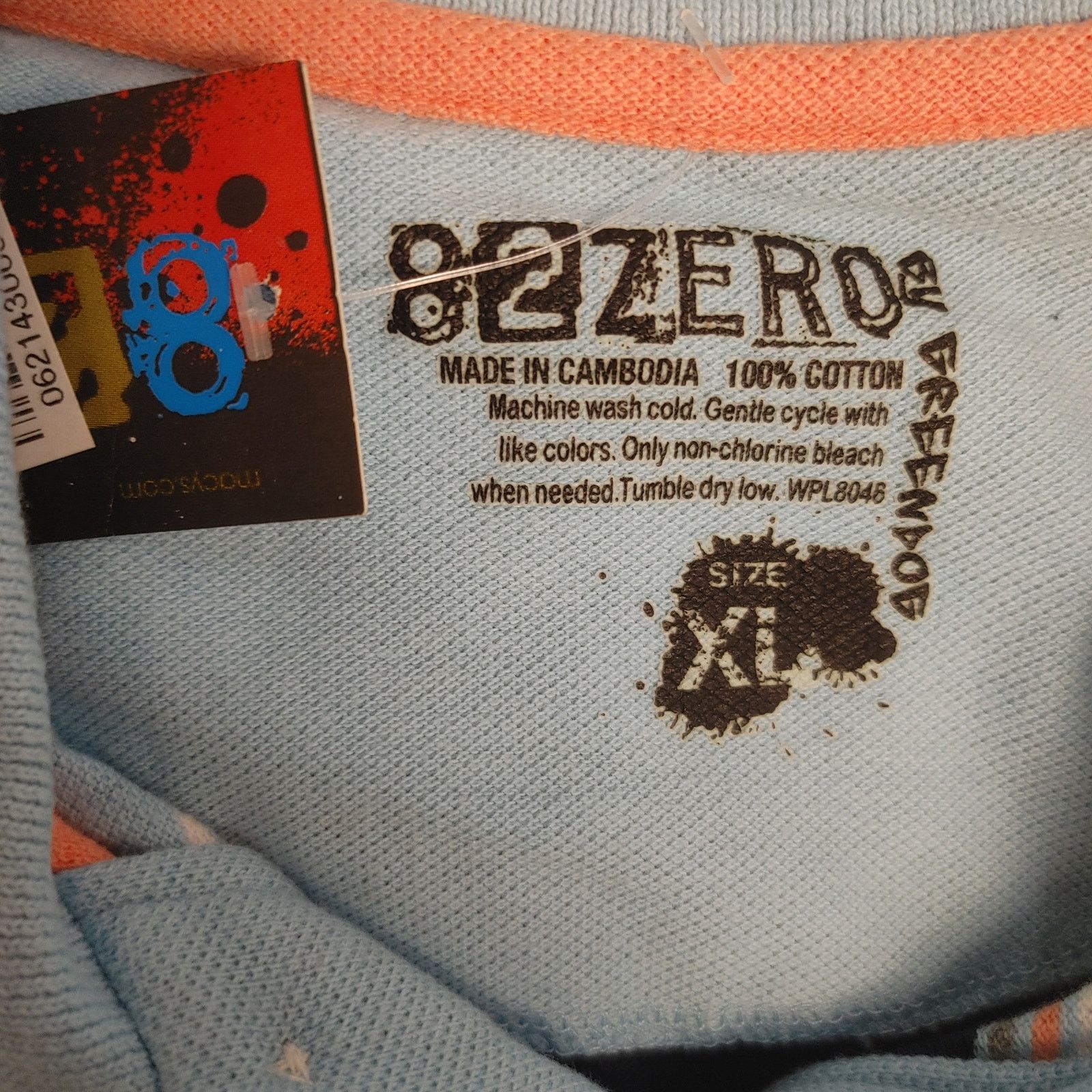 Other 82 Zero Men's XL Blue/Stripe 3/4 Bttn Polo Short Sleeve Tee Size US XL / EU 56 / 4 - 3 Thumbnail