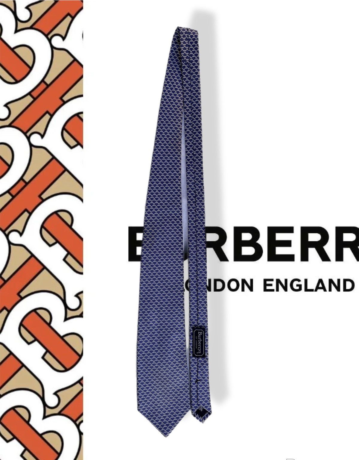 Burberry Burberry Tie Burberrys Vintage Blue JACQUARD NECKTIE Check Size ONE SIZE - 1 Thumbnail