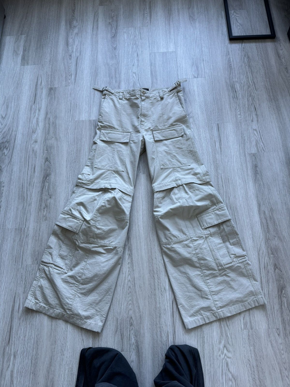 image of Balenciaga Flared Cargo Pants in Beige, Men's (Size 30)