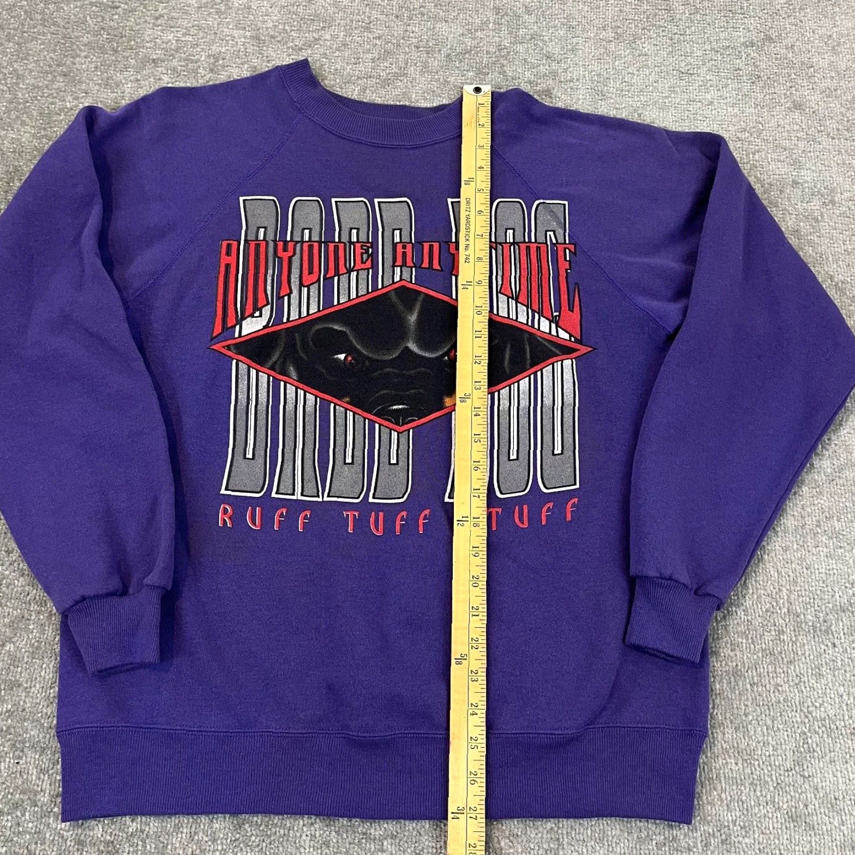 Hanes VINTAGE Hanes Sweatshirt Mens Large Purple Dog Rottweiler Crewneck Pullover 90s Graphic Print Animals Size US L / EU 52-54 / 3 - 4 Thumbnail