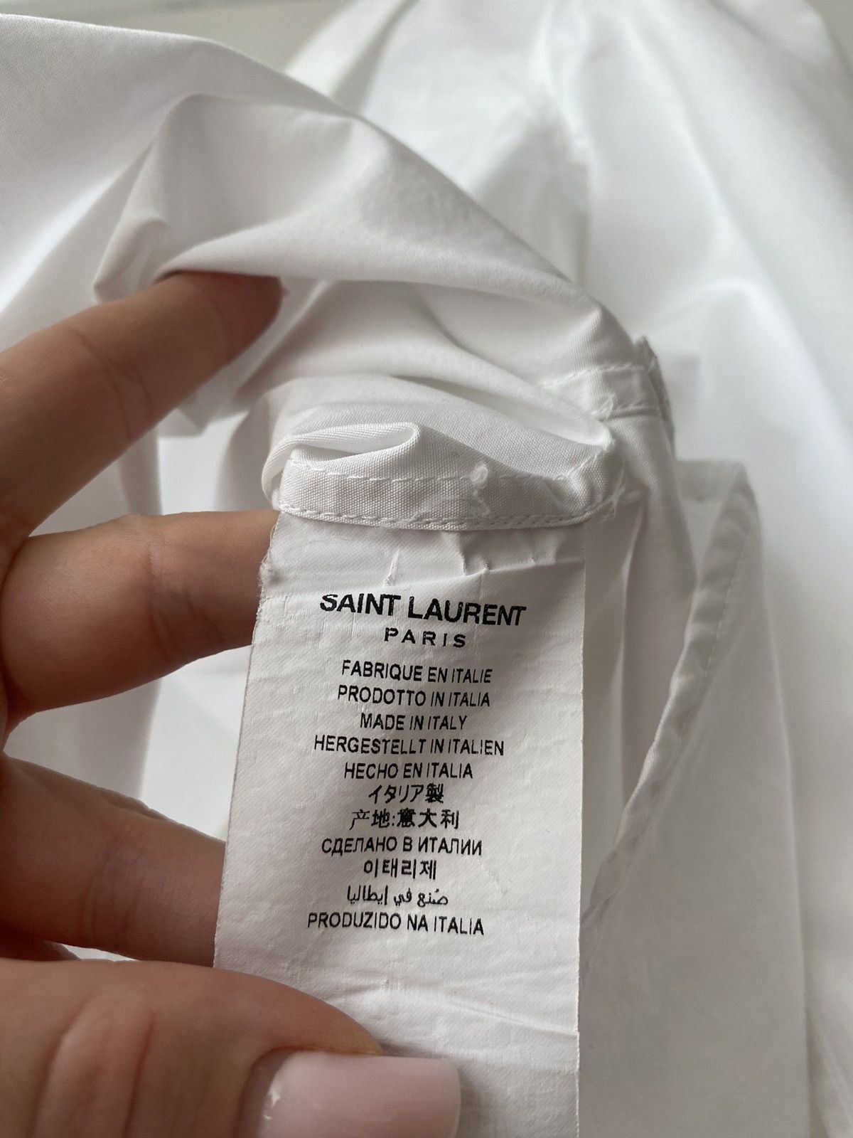 Saint Laurent Paris Saint Laurent Paris white button up basic shirt Size US M / EU 48-50 / 2 - 8 Thumbnail