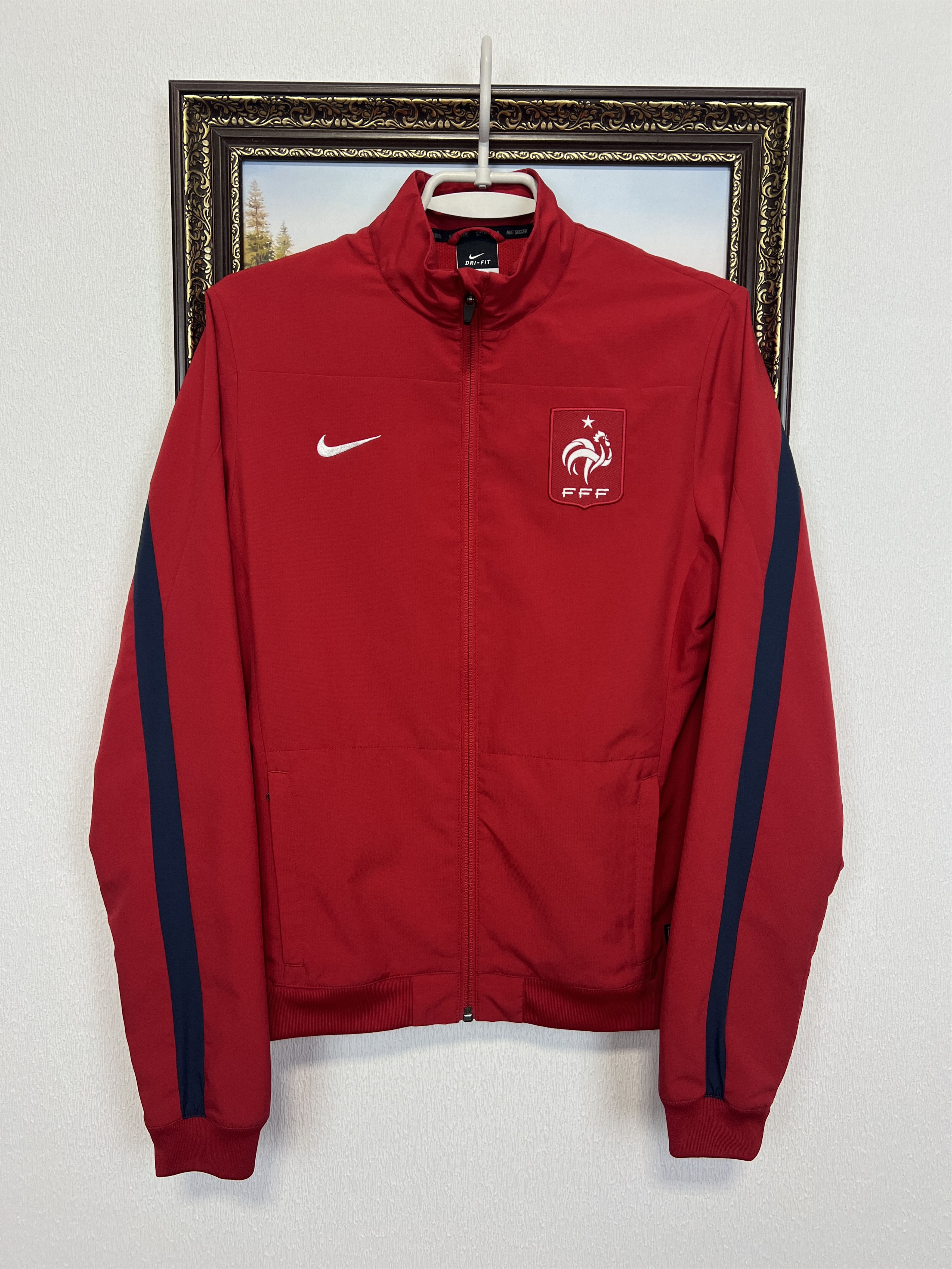 Nike Vintage France Football Red Jacket Soccer Track Top National Size M / US 6-8 / IT 42-44 - 1 Thumbnail