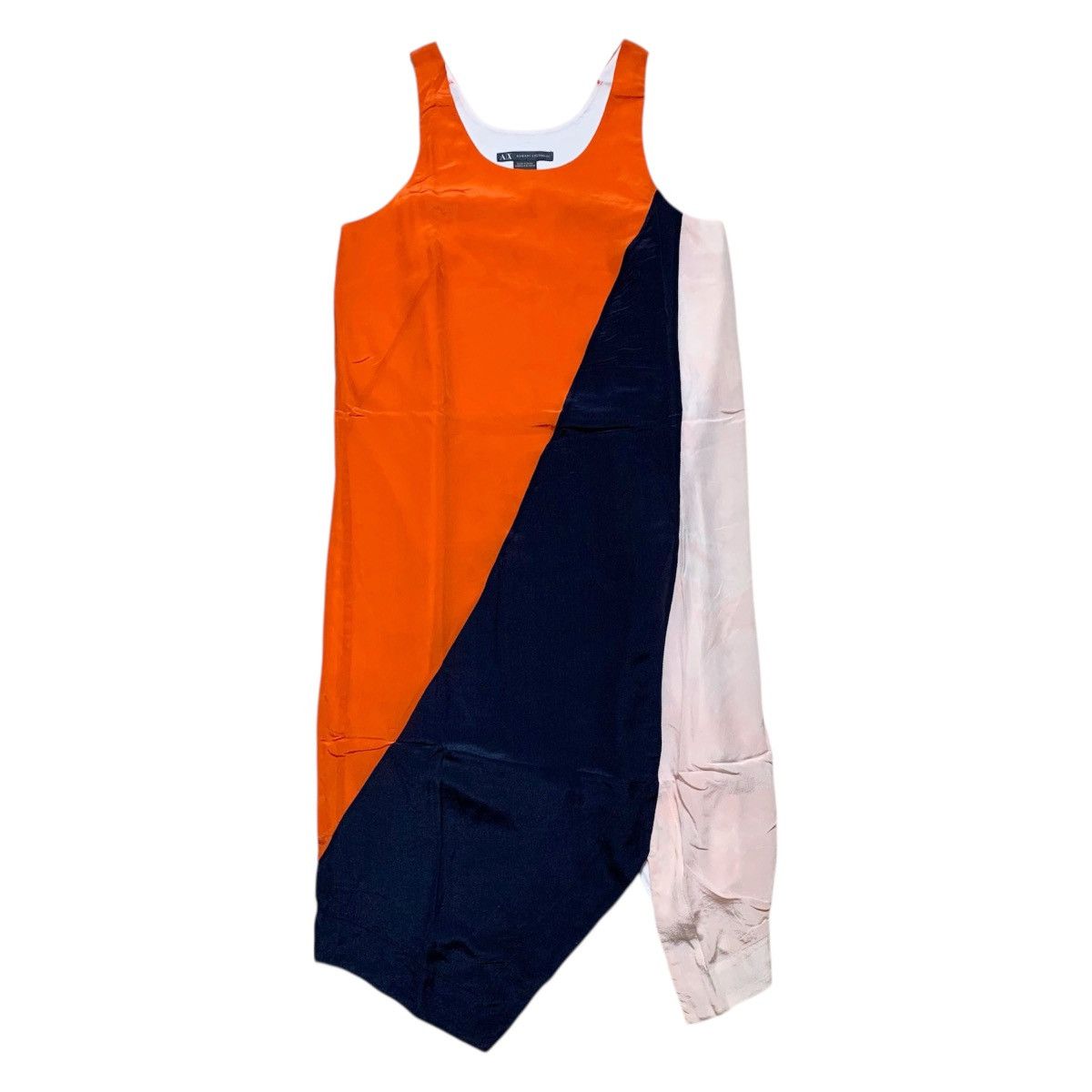 JS 2015 Armani Exchange Silk Collorblock Sleveless Dress