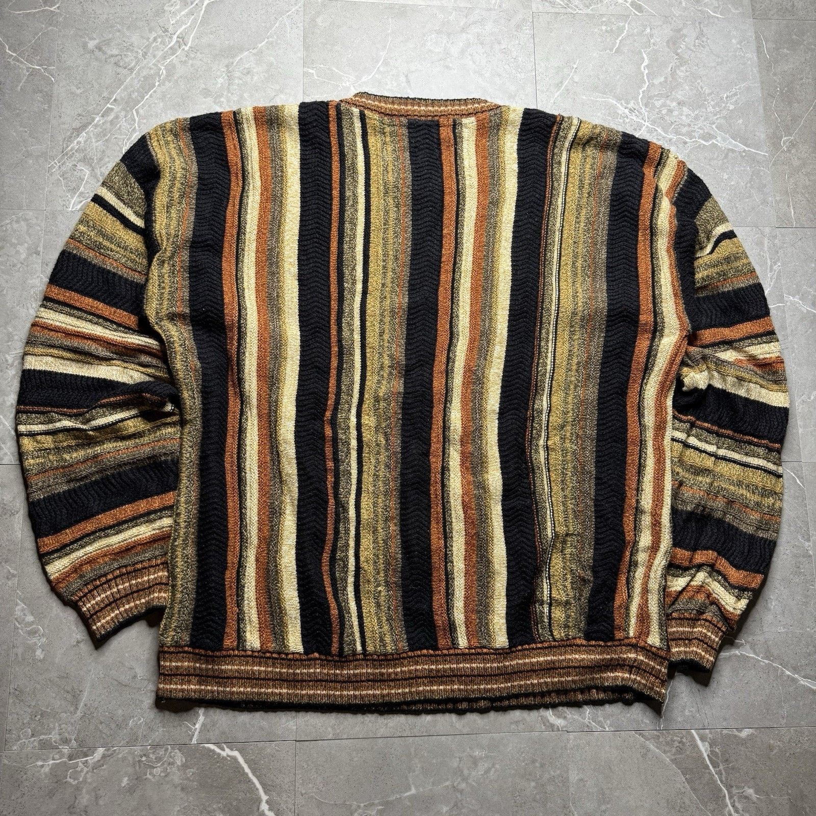 Pronto Uomo Vintage Coogi Style Cable Knit Earth Tone Sweater XLT Size US XL / EU 56 / 4 - 3 Thumbnail