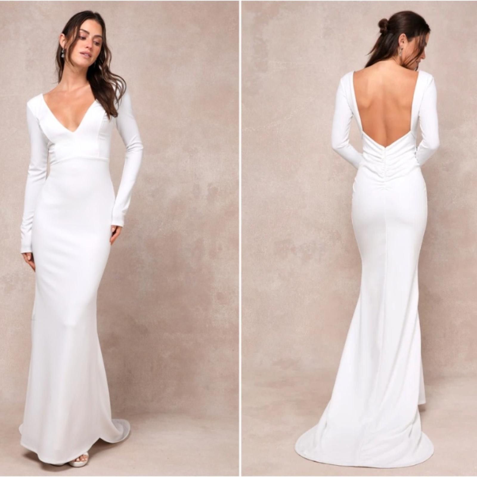 Lulus LULUS Sexy Chic Bridal Elegant Sophisticated Mermaid Gown Size L / US 10 / IT 46 - 5 Thumbnail