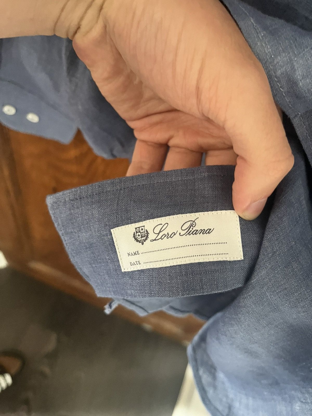 Loro Piana Loro piana blue linen shirt size medium Size US M / EU 48-50 / 2 - 8 Thumbnail