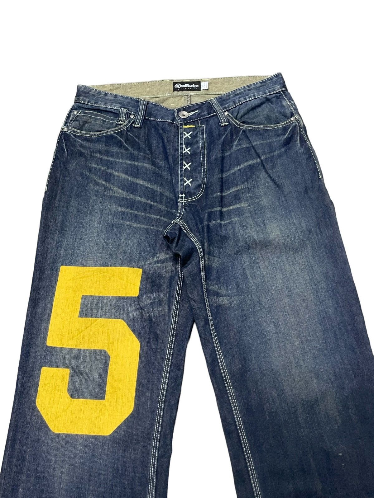 KOJIMA GENES Evisu Style Real Bvoice Daicock Print Baggy Jeans Button fly Size US 34 / EU 50 - 7 Thumbnail