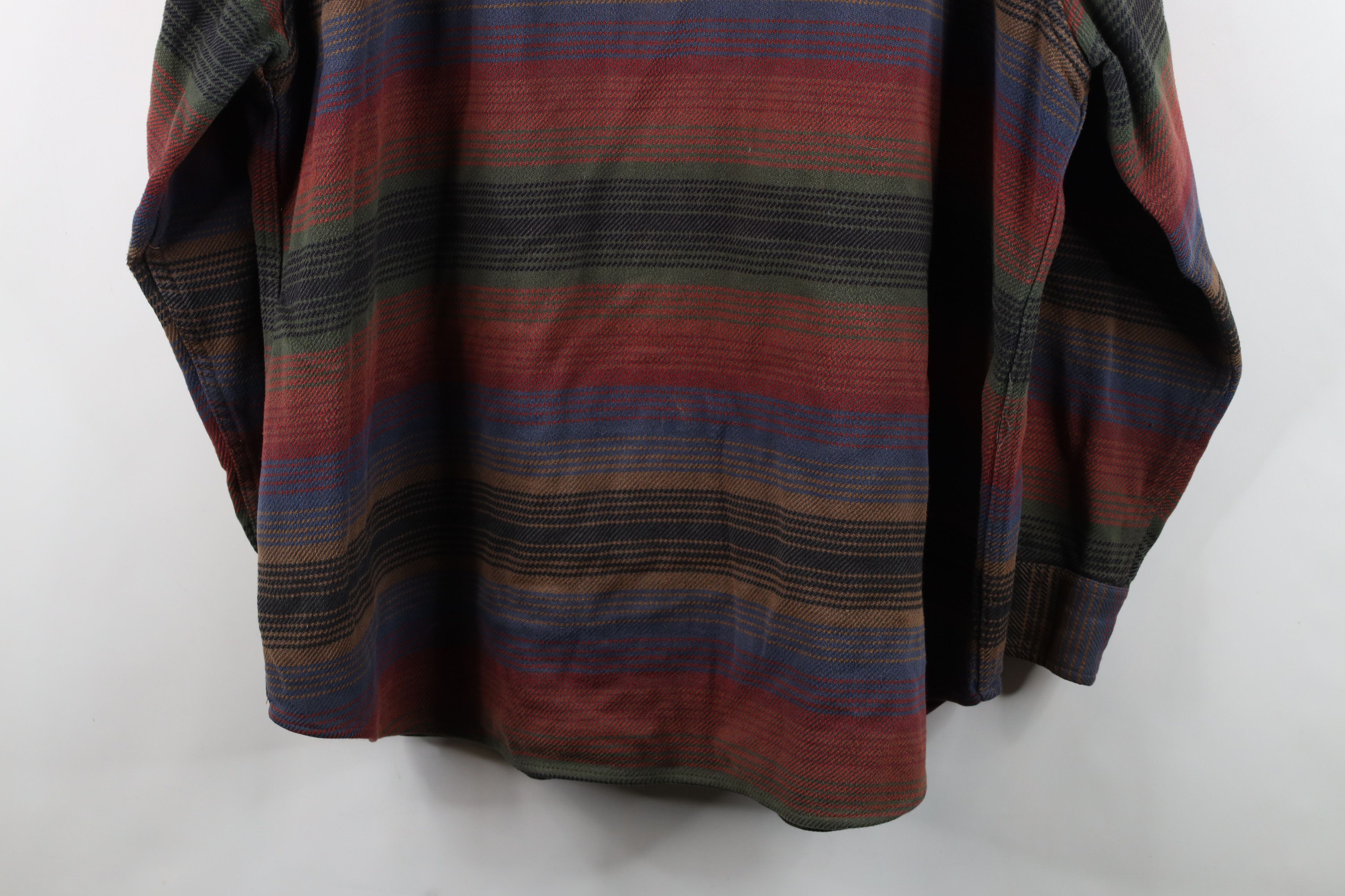 Vintage Vintage 90s Streetwear Heavy Button Shirt Rainbow Striped Size US XXL / EU 58 / 5 - 15 Thumbnail