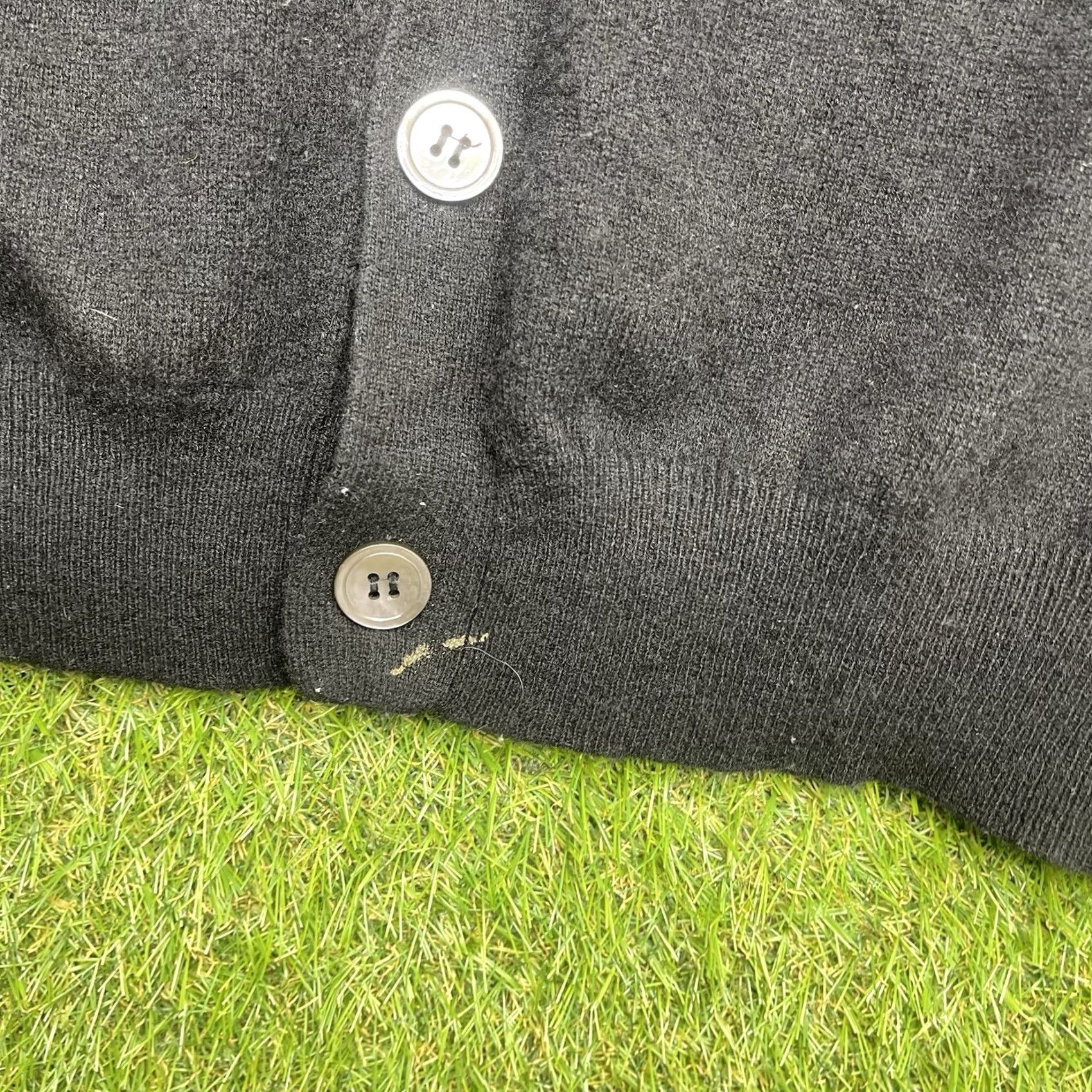 Vintage Alan Flusser Mens Cashmere Cardigan Sweater Long Sleeve V Neck Button Black M Regular Size US M / EU 48-50 / 2 - 4 Thumbnail