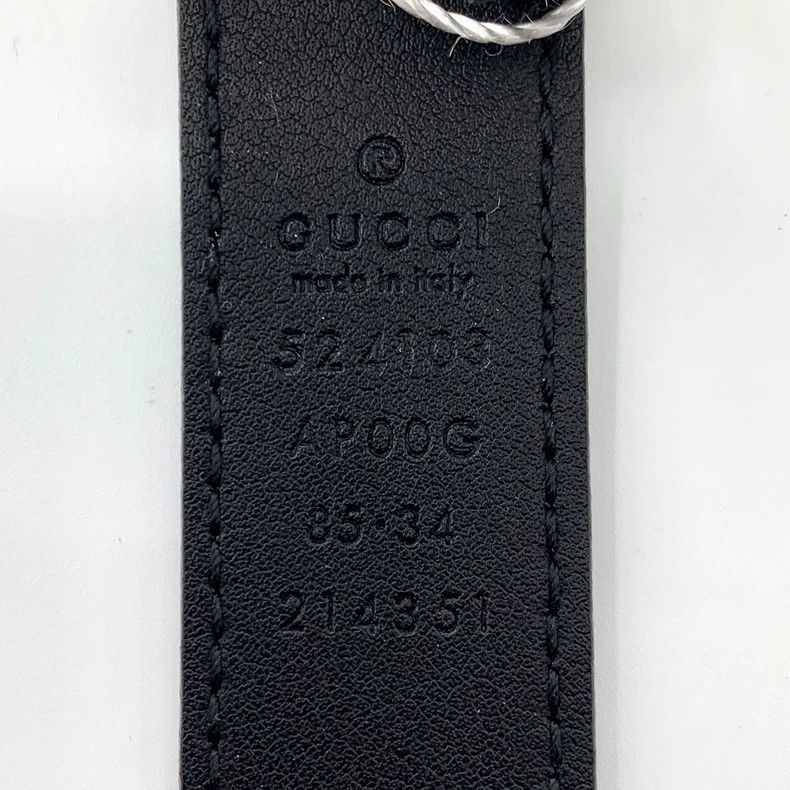 Gucci Gucci Black thread double G gold buckle leather belt belt 2 Size ONE SIZE - 7 Thumbnail