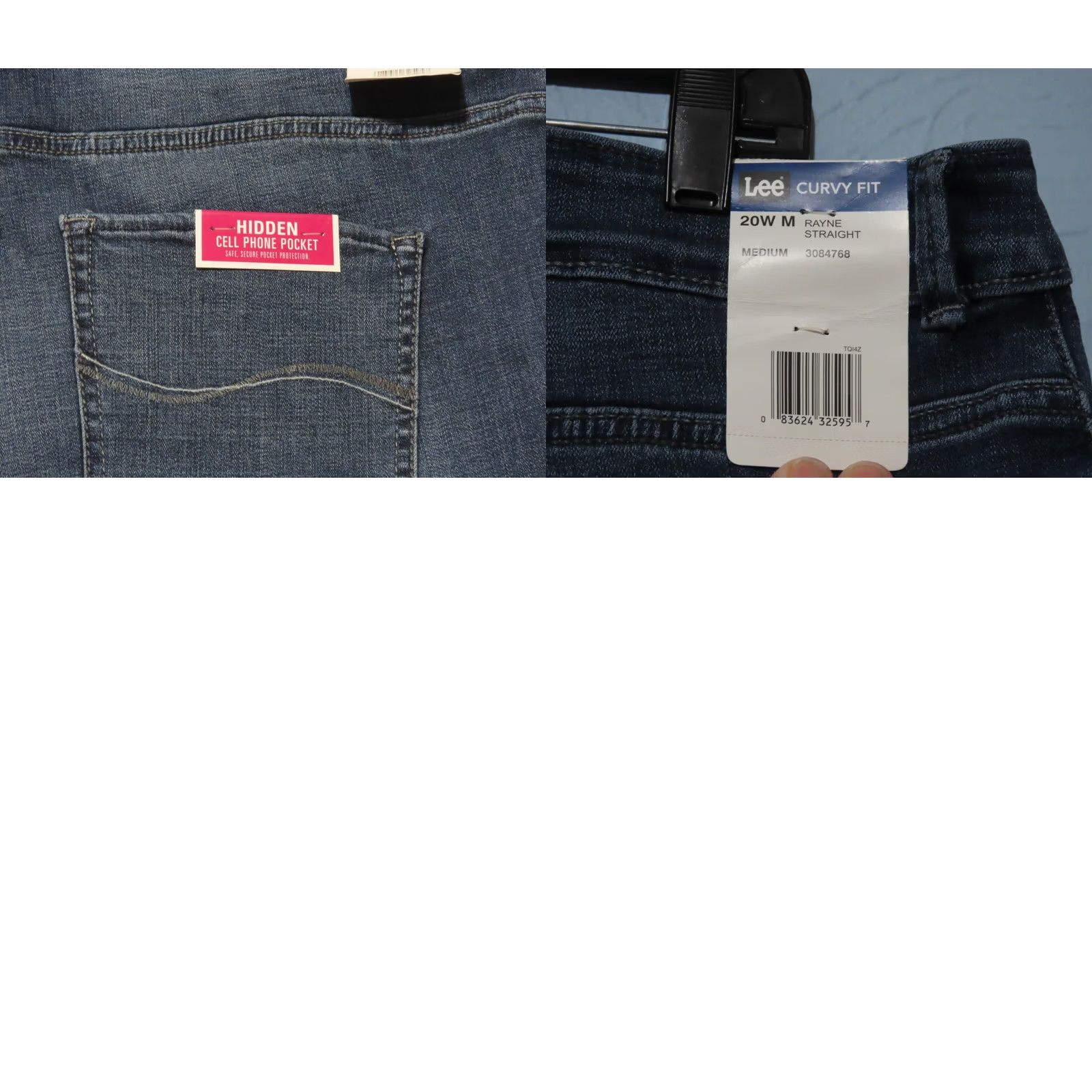 Lee NWT Lee Women's 20W M Modern Series Curvy Fit Straight Leg Blue Jeans Jeans Size 42" / US 20 - 8 Thumbnail