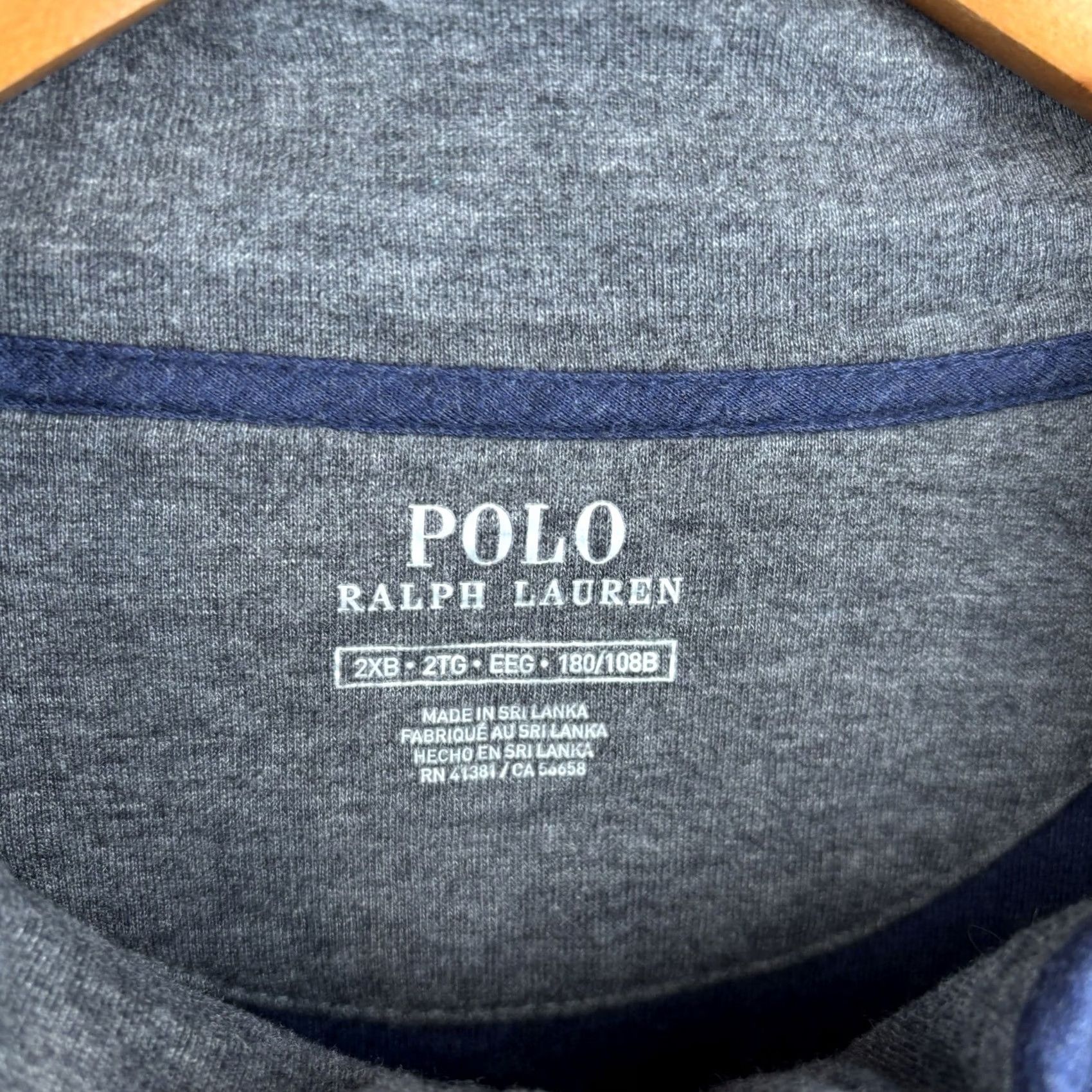 Polo Ralph Lauren Polo Ralph Lauren Sweater Mens Big 2X Navy 1/4 Zip Mock Neck Pullover Preppy Logo Size US XXL / EU 58 / 5 - 4 Thumbnail