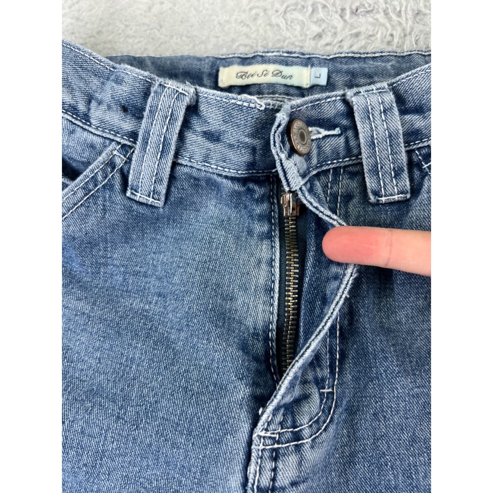 Denime VINTAGE Bei Si Dun Women’s Jeans Pants Relaxed Fit High Rise 25x29 Denim Blue 90s Casual Ladies Size 42" / US 20 - 5 Thumbnail