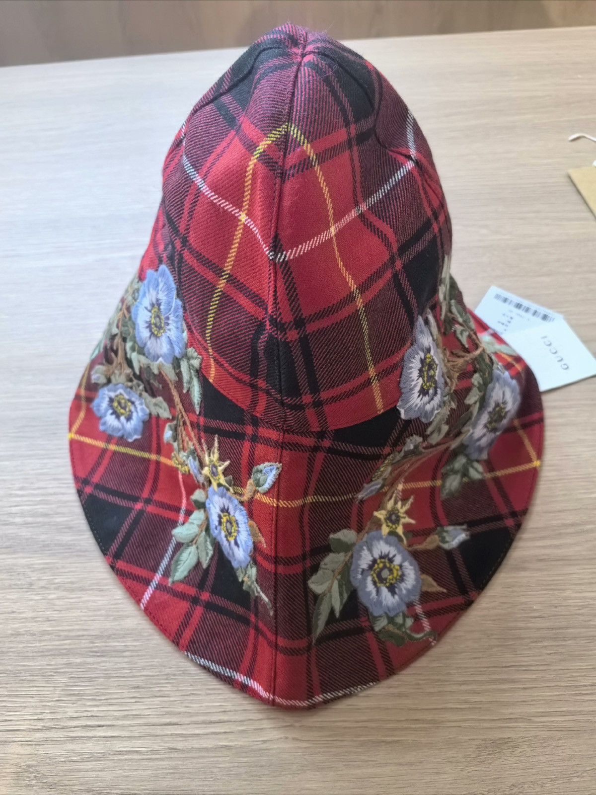 Gucci Rare Runway Gucci Tartan Wool Embroidered Hat Size ONE SIZE - 5 Thumbnail