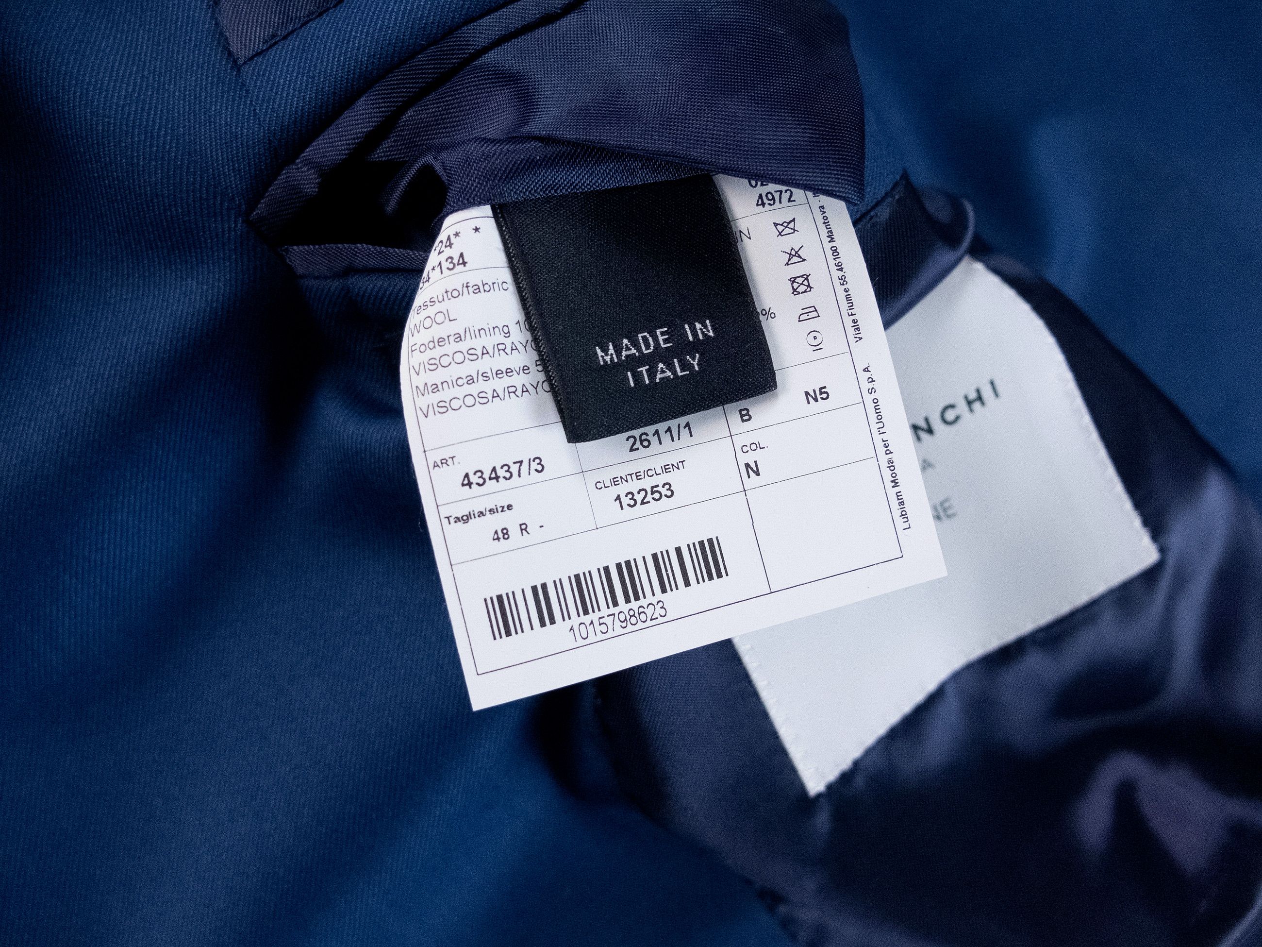 Luigi Bianchi LUIGI BIANCHI SARTORIA blue wool blazer Size 38 / Medium Size 38R - 9 Thumbnail