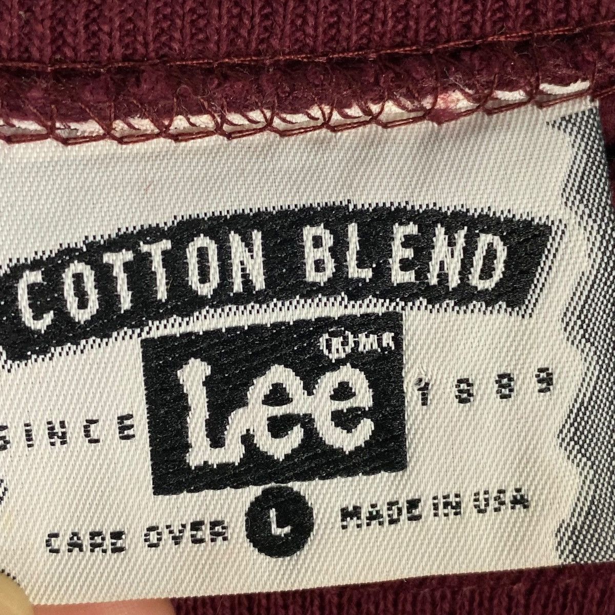 Lee × Vintage Vintage Lee Printed Crewneck Sweatshirt Maroon Pullover Size US L / EU 52-54 / 3 - 5 Thumbnail