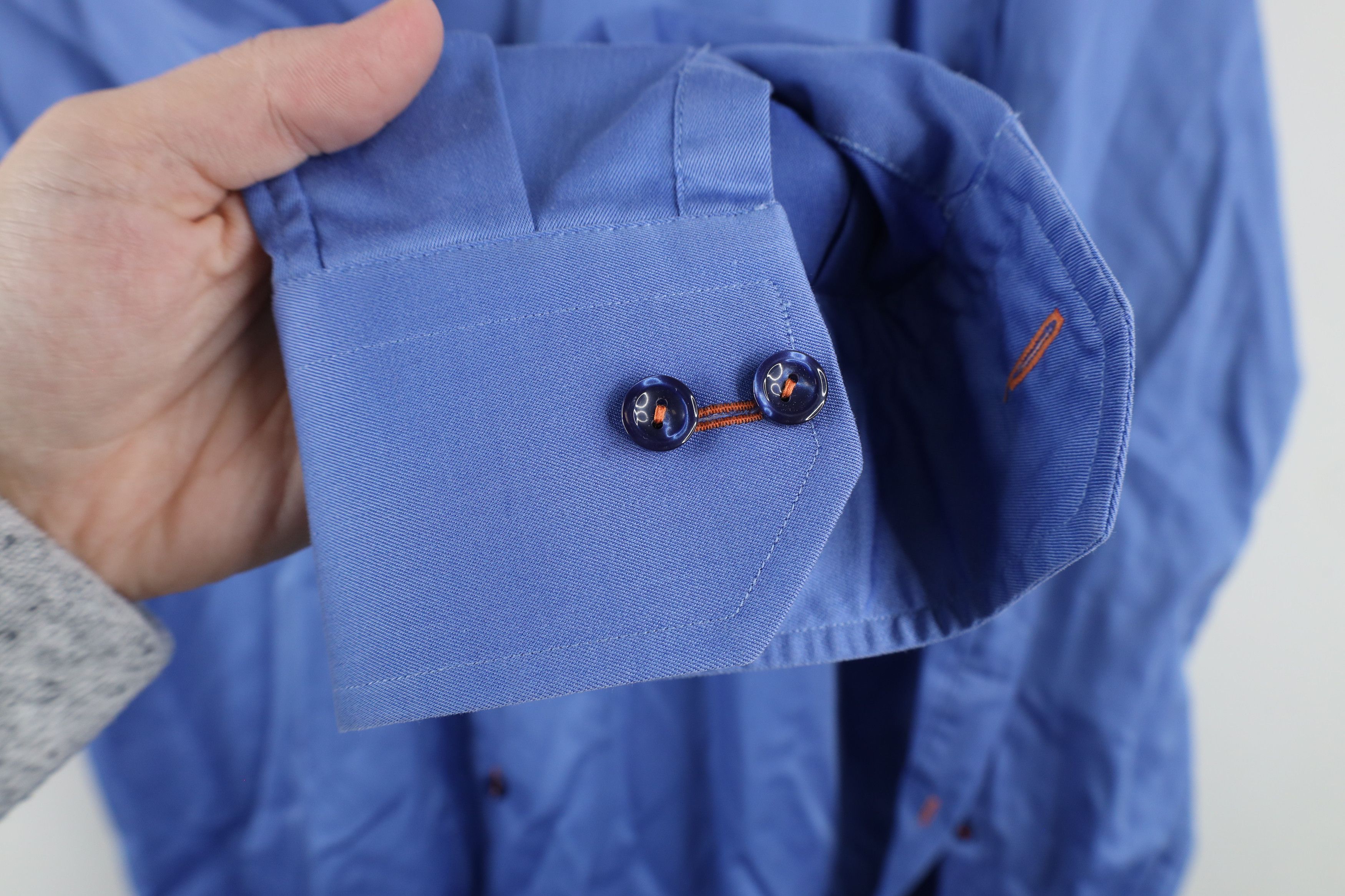 Eton × Vintage Eton Contemporary Long Sleeve Button Shirt Blue Cotton Size US M / EU 48-50 / 2 - 7 Thumbnail