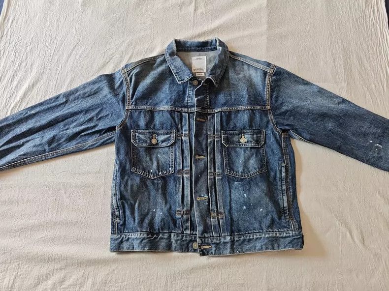 Visvim VISVIM SS 101 DMGD-1010 Splash-wash denim jacket-2506 Size US XL / EU 56 / 4 - 1 Thumbnail