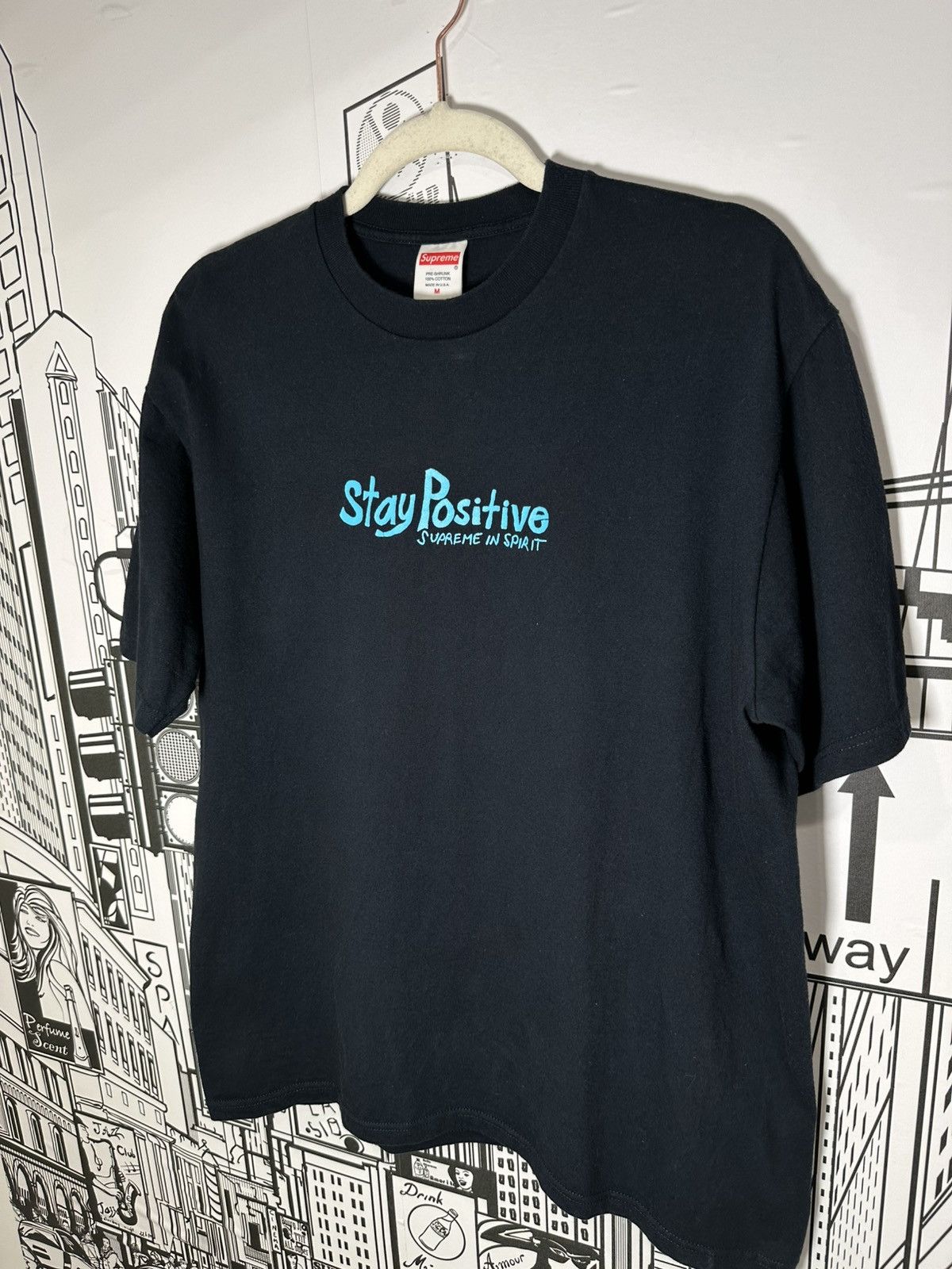Supreme Supreme Stay Positive Tee Navy Medium Size US M / EU 48-50 / 2 - 3 Thumbnail