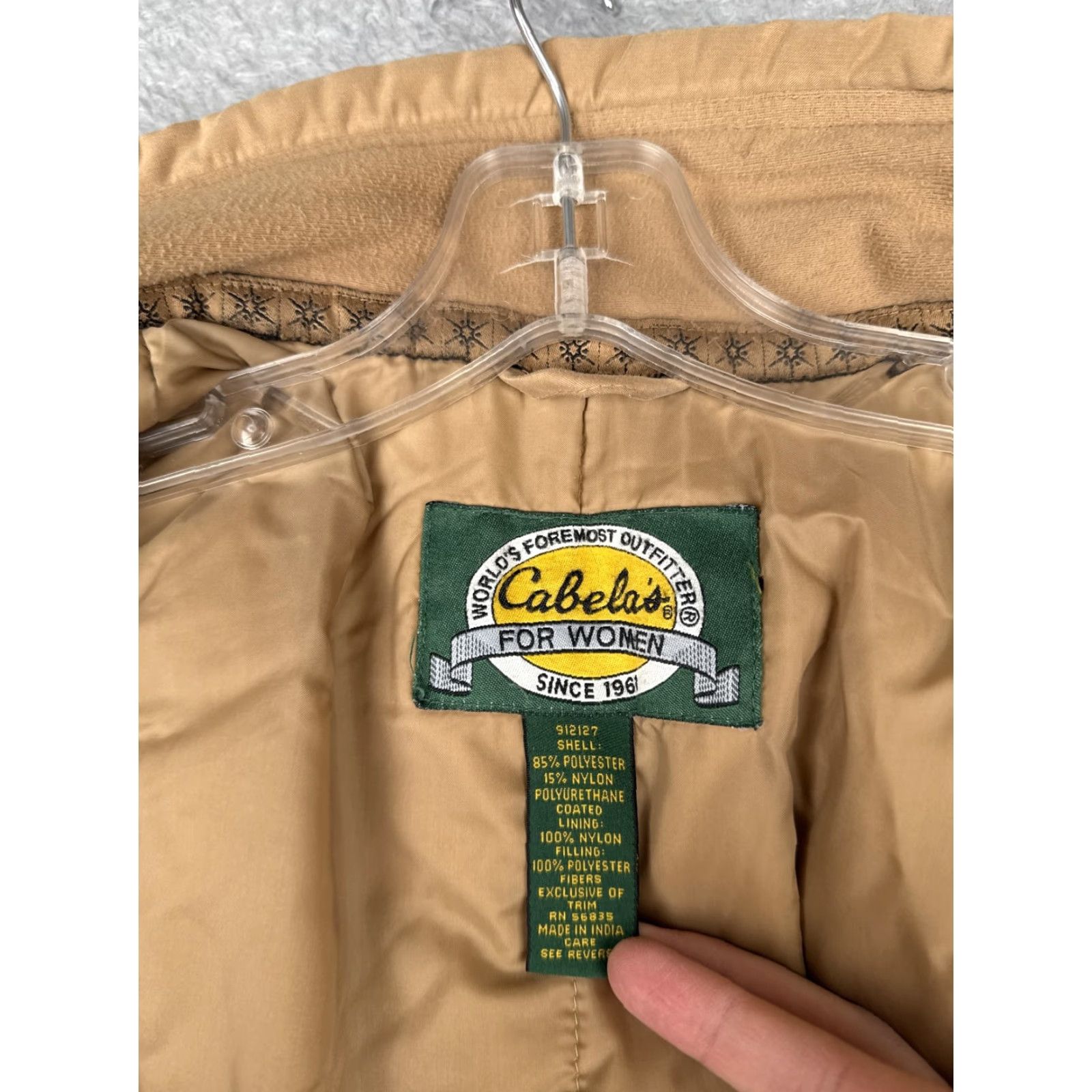 Vintage Cabela's Jacket Womens XL Tan Hooded Thinsulate Parka Coat Outdoor Size XL / US 12-14 / IT 48-50 - 3 Thumbnail