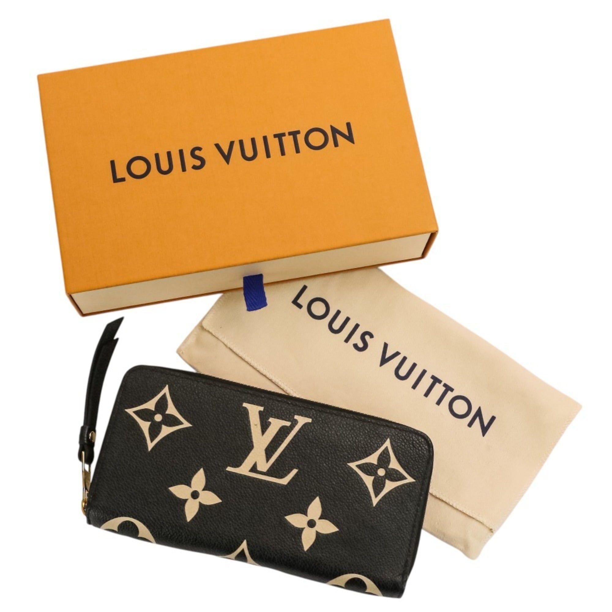 Louis Vuitton Louis Vuitton Monogram Empreinte Bicolor Zippy Wallet Long M80481 Black Beige Women's Size ONE SIZE - 1 Thumbnail