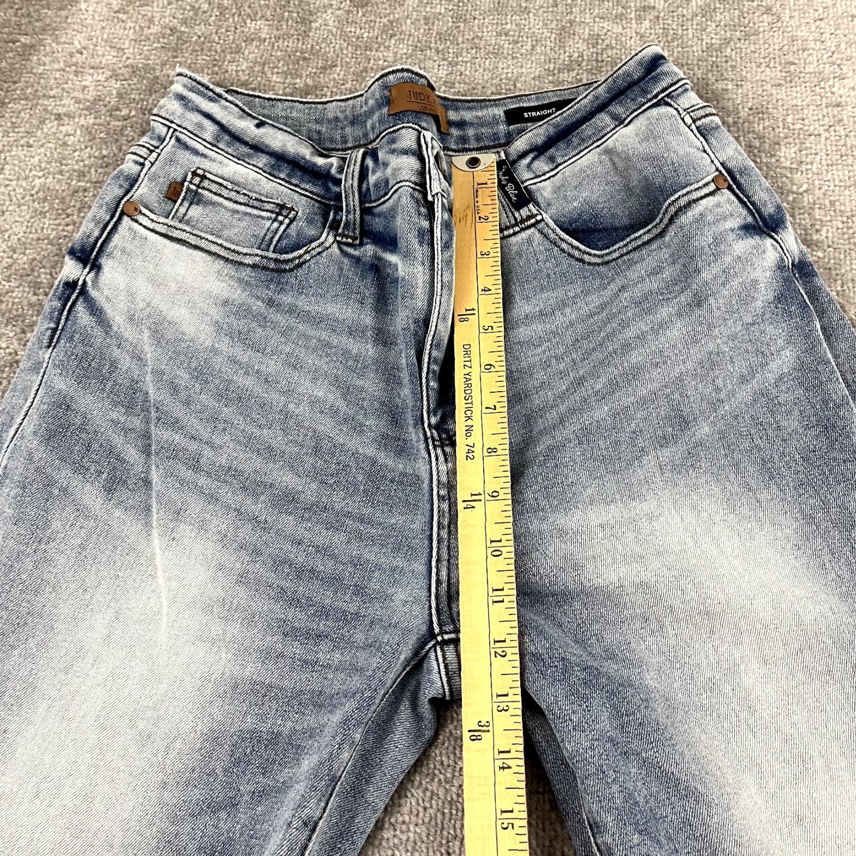 Vintage Judy Blue Jeans Womens 13/31 Denim Blue Straight High Rise Vintage Cuffed 5-Pocket Jeans Size 24" / US 00 / IT 34 - 7 Thumbnail