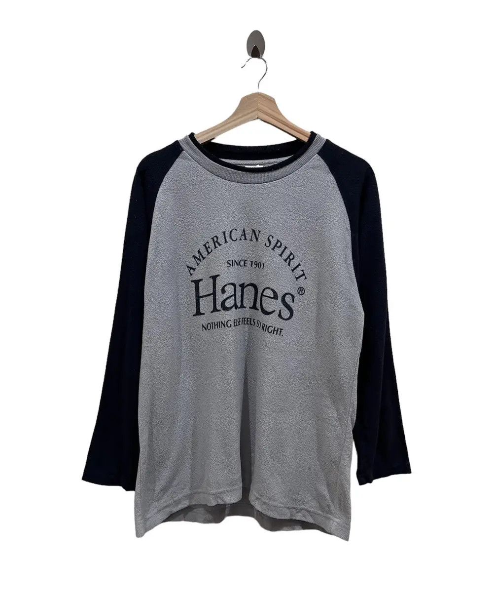 Hanes Vintage Hanes Spell Out Long Sleeve Shirt Size US M / EU 48-50 / 2 - 1 Thumbnail