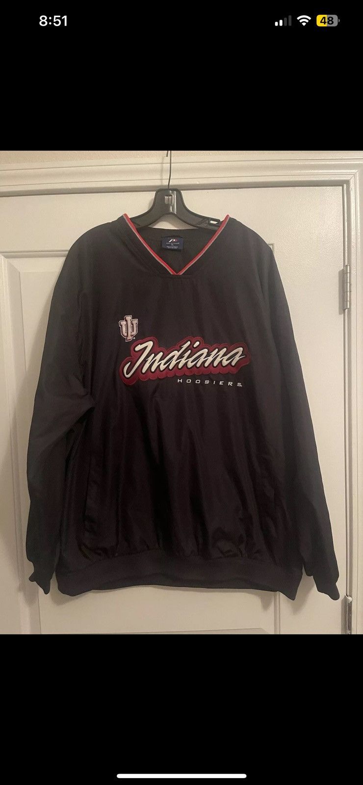 Pro Player × Vintage VTG Pro Player Indiana Hoosiers Black V Neck Pullover (XL) Size US XL / EU 56 / 4 - 1 Thumbnail
