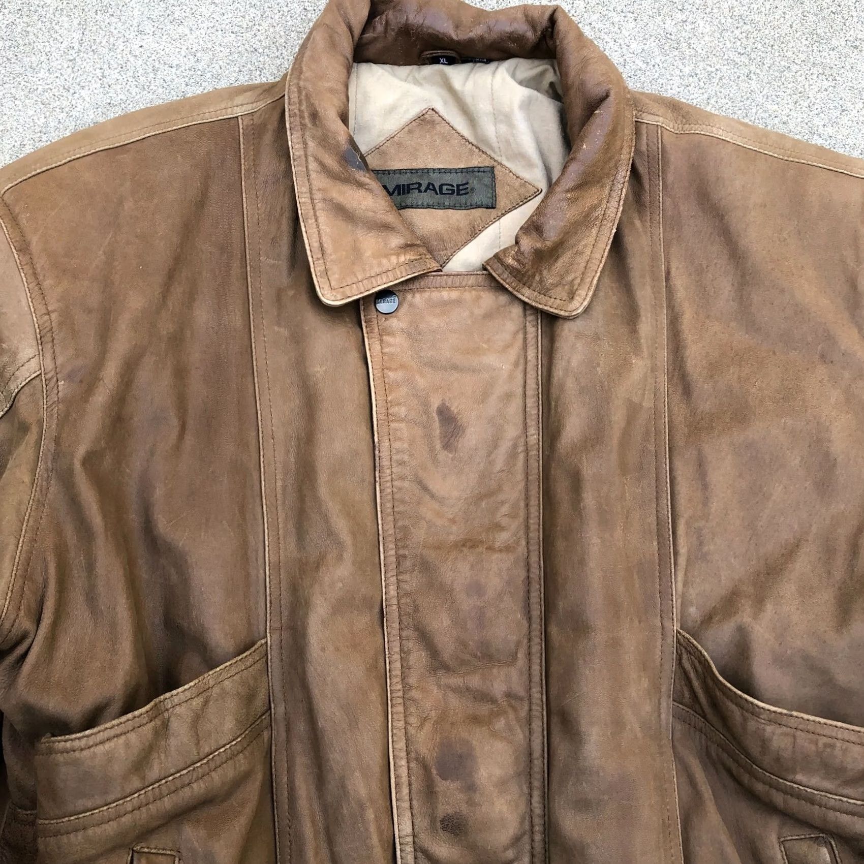 Vintage VINTAGE Mirage Leather Bomber Jacket Mens XL Brown Long Sleeve Size US XL / EU 56 / 4 - 3 Thumbnail