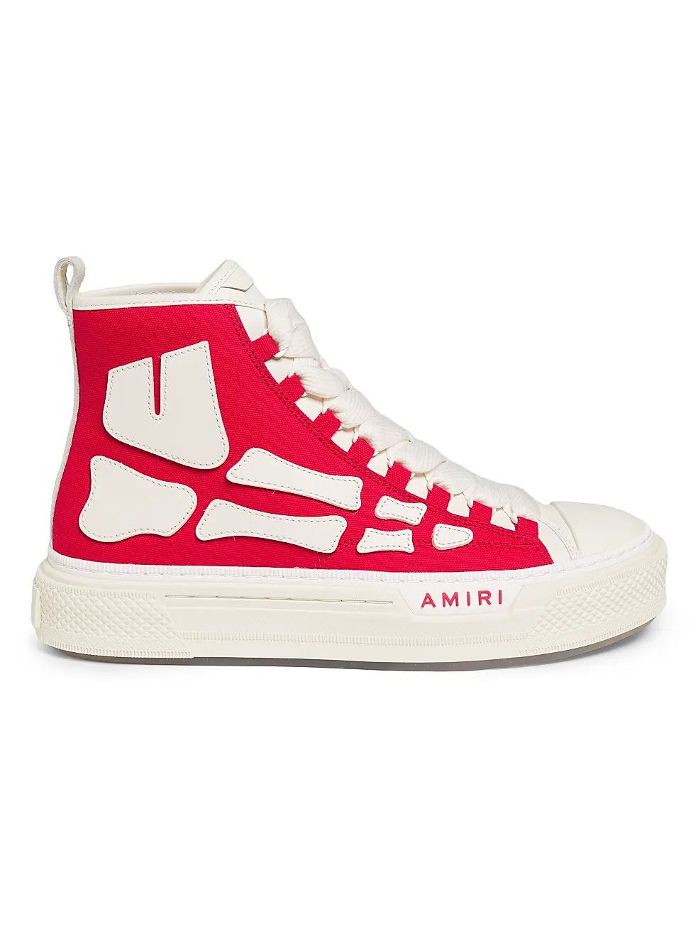 Amiri os11x0326 Skel Court High-Top Sneakers in Red/White Size US 10 / EU 43 - 1 Thumbnail