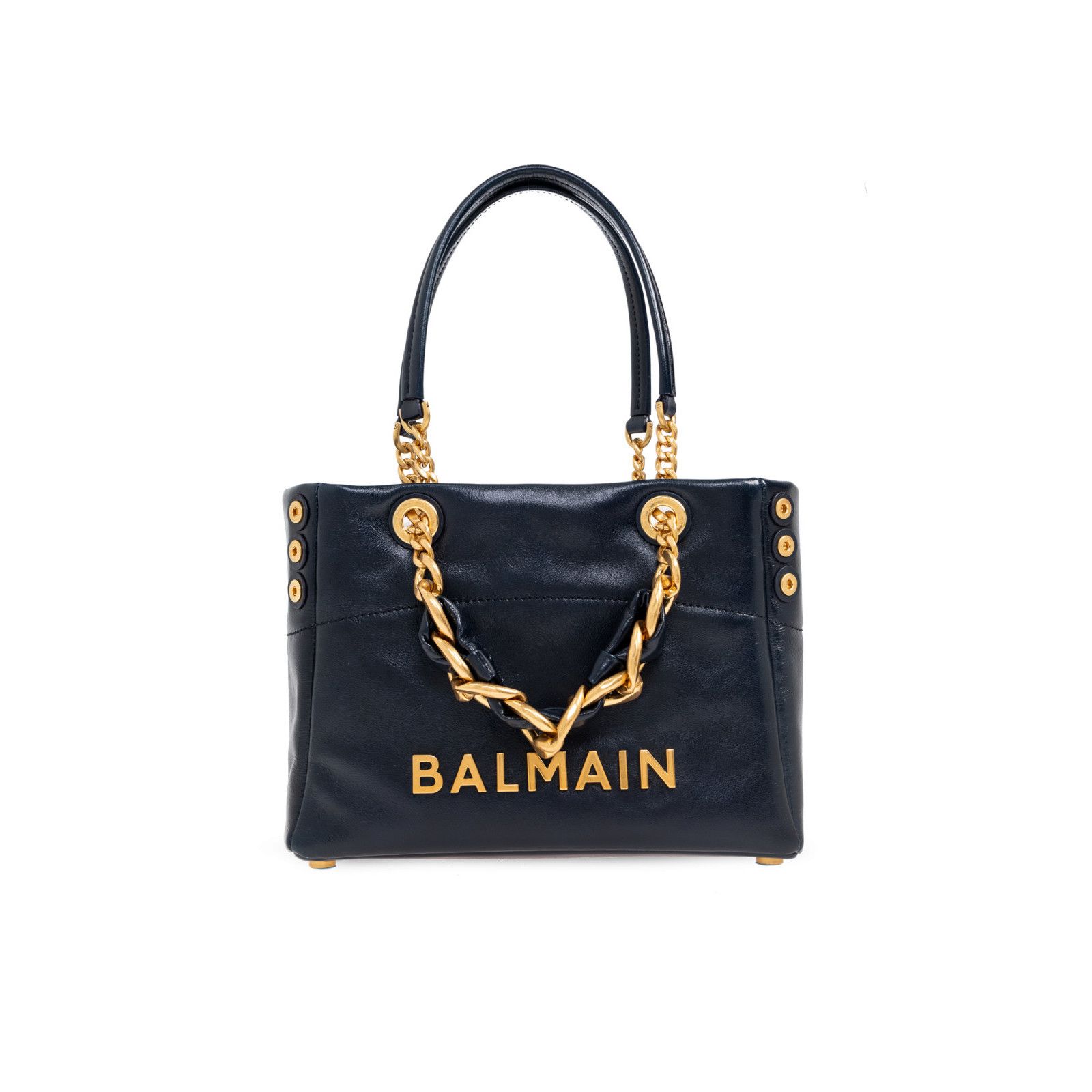 Balmain BALMAIN 1945 Soft Small Navy Leather Tote Bag New & Authenti Size ONE SIZE - 1 Thumbnail