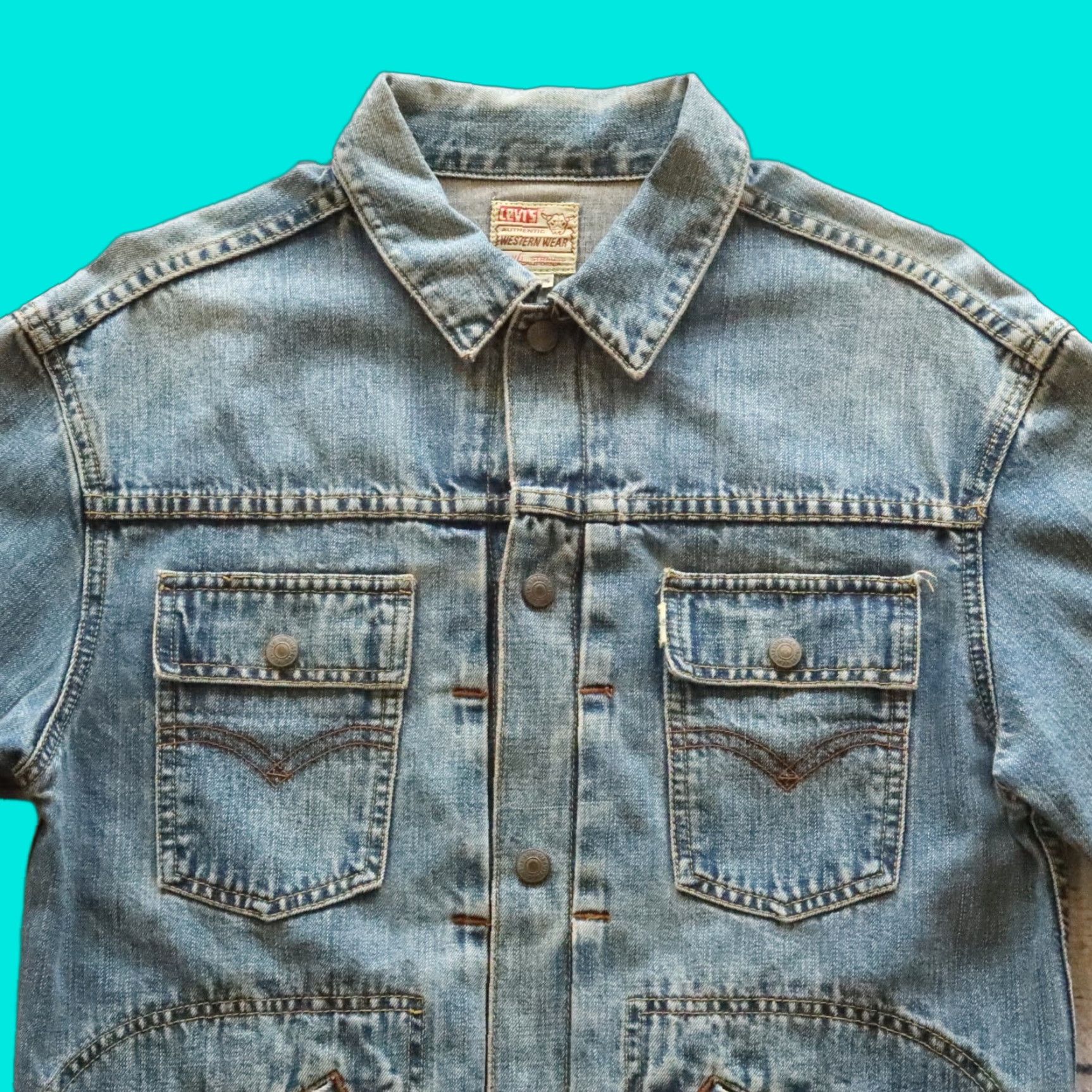 Levi's VINTAGE Levi's Denim Jacket Men L Blue Western Wear Jacket Size US L / EU 52-54 / 3 - 1 Thumbnail