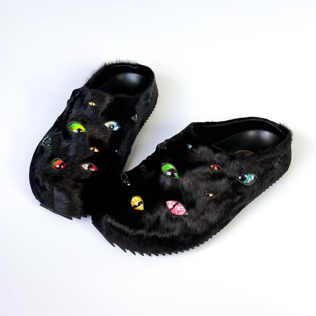 ESENES WORLDWIDE Eyeball Mules Black Size US 5 / EU 37 - 2 Thumbnail
