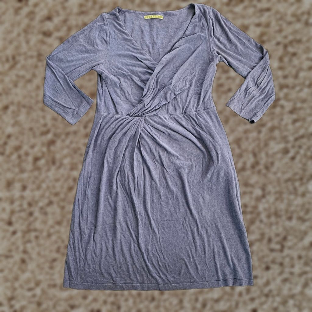 Velvet Velvet Dress Womens Small Blue Deep V Long Sleeve A-Line Stretch Casual Basic Dress Size S / US 4 / IT 40 - 1 Thumbnail